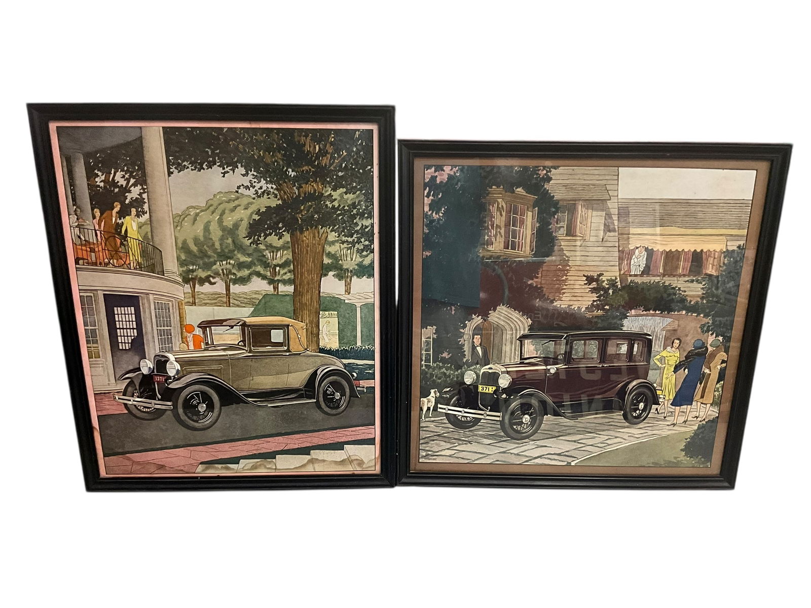Pair Vintage Framed Ford Model A Showroom Signs (1 of 4)