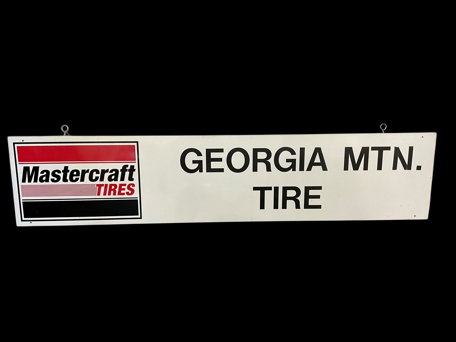 Large Mastercraft Tires / Georgia Mtn. Tire Co Metal Hanging Sign (1 of 2)