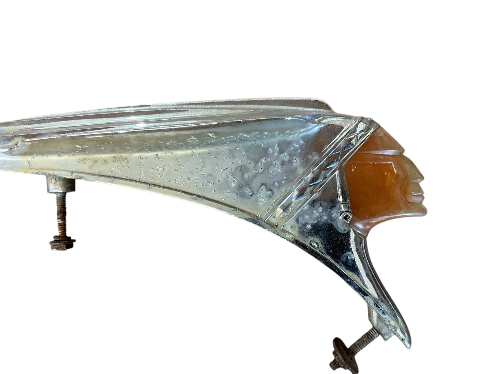 Vintage Pontiac Chieftain Heavy Metal Hood Ornament: See photos. Selling as is. Some pitting.