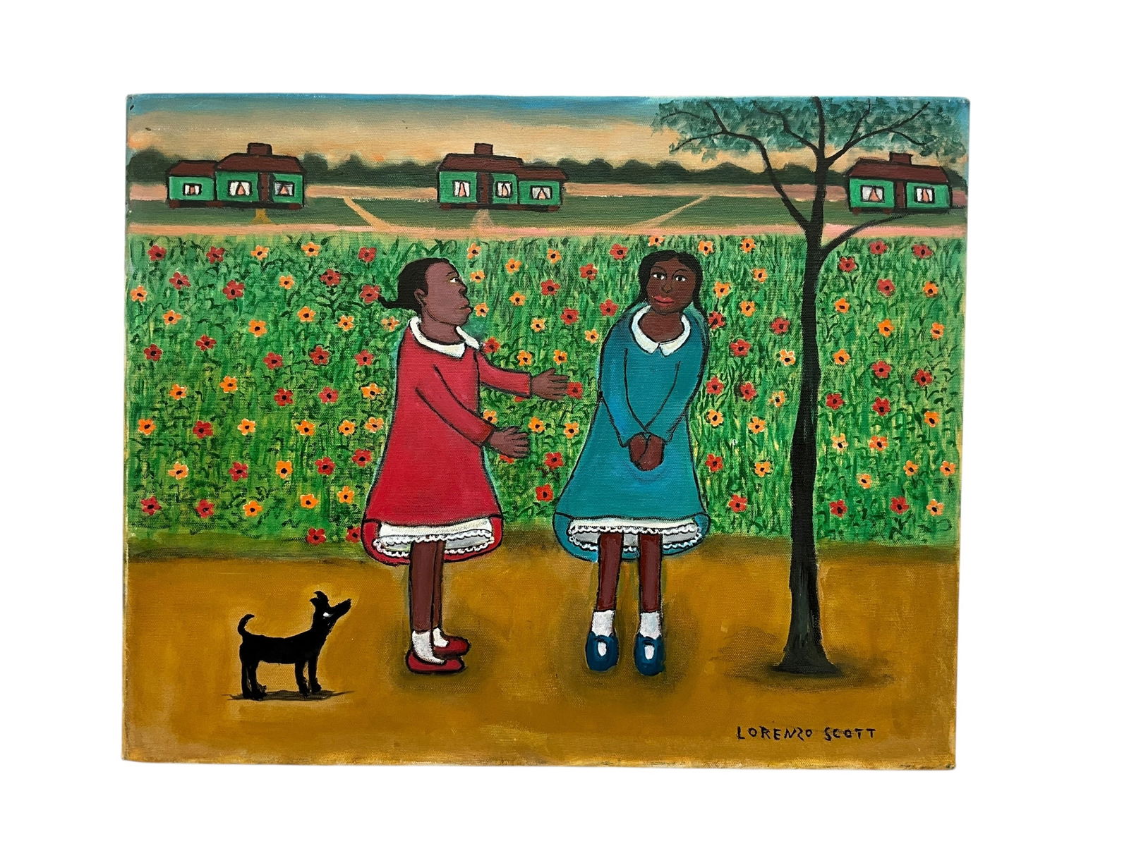 Lorenzo Scott Black Americana Folk Art Painting (1 of 2)