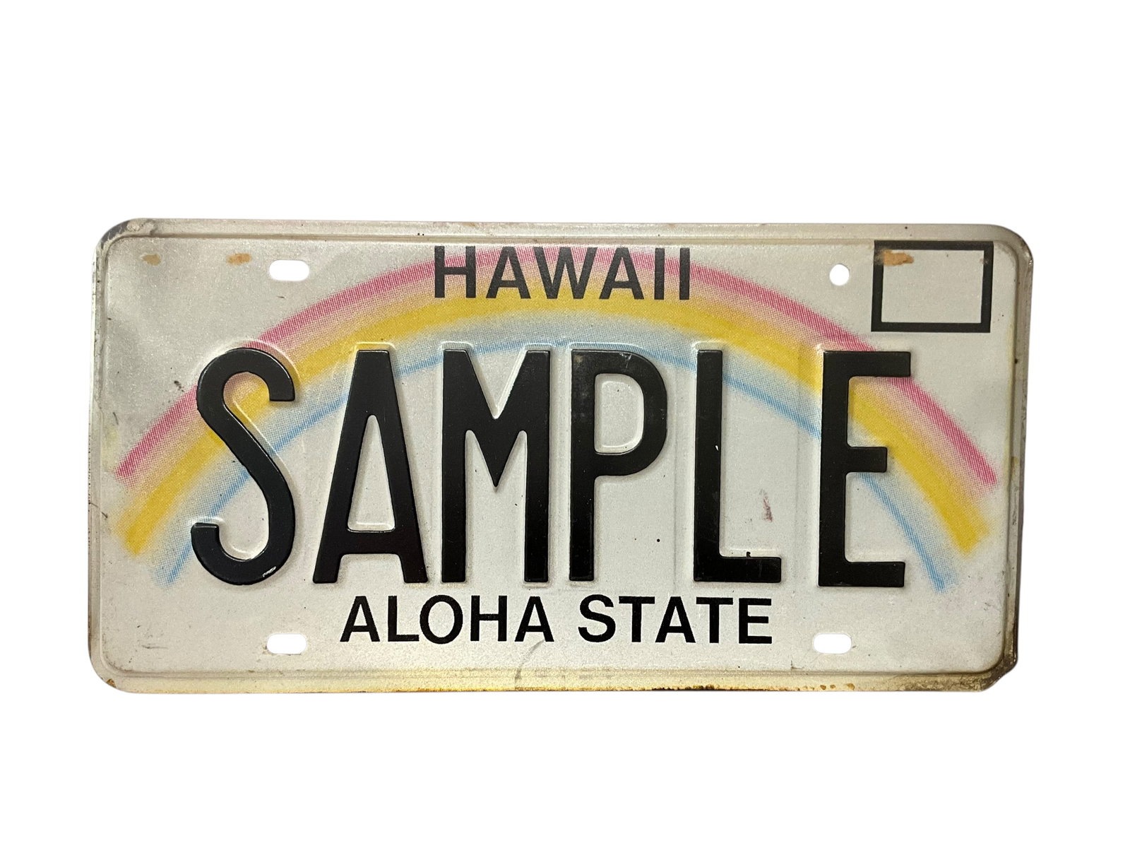 Hawaii SAMPLE Auto License Plate Tag: Used condition. See photos.