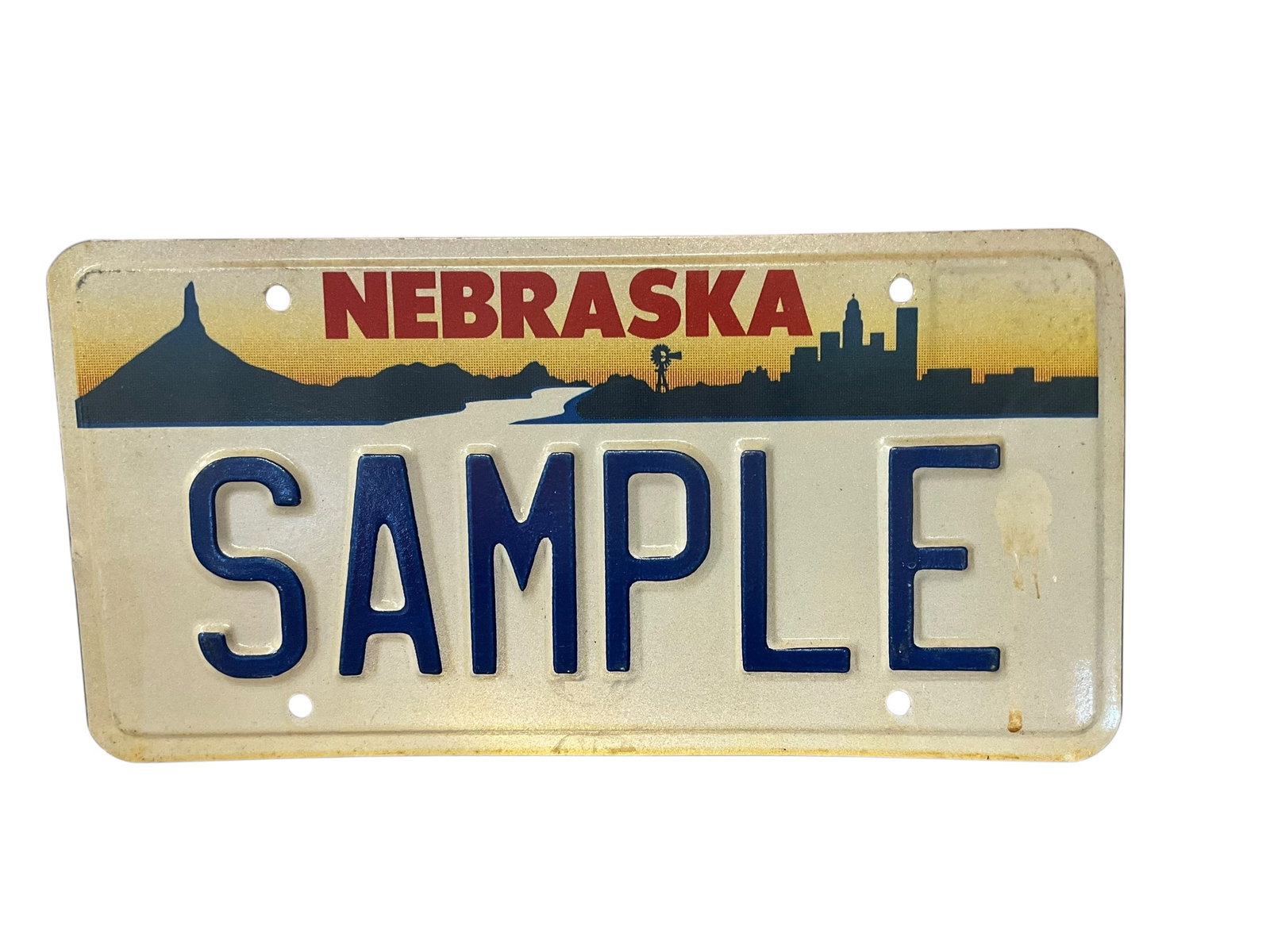 Nebraska SAMPLE Auto License Plate Tag: Used condition. See photos.