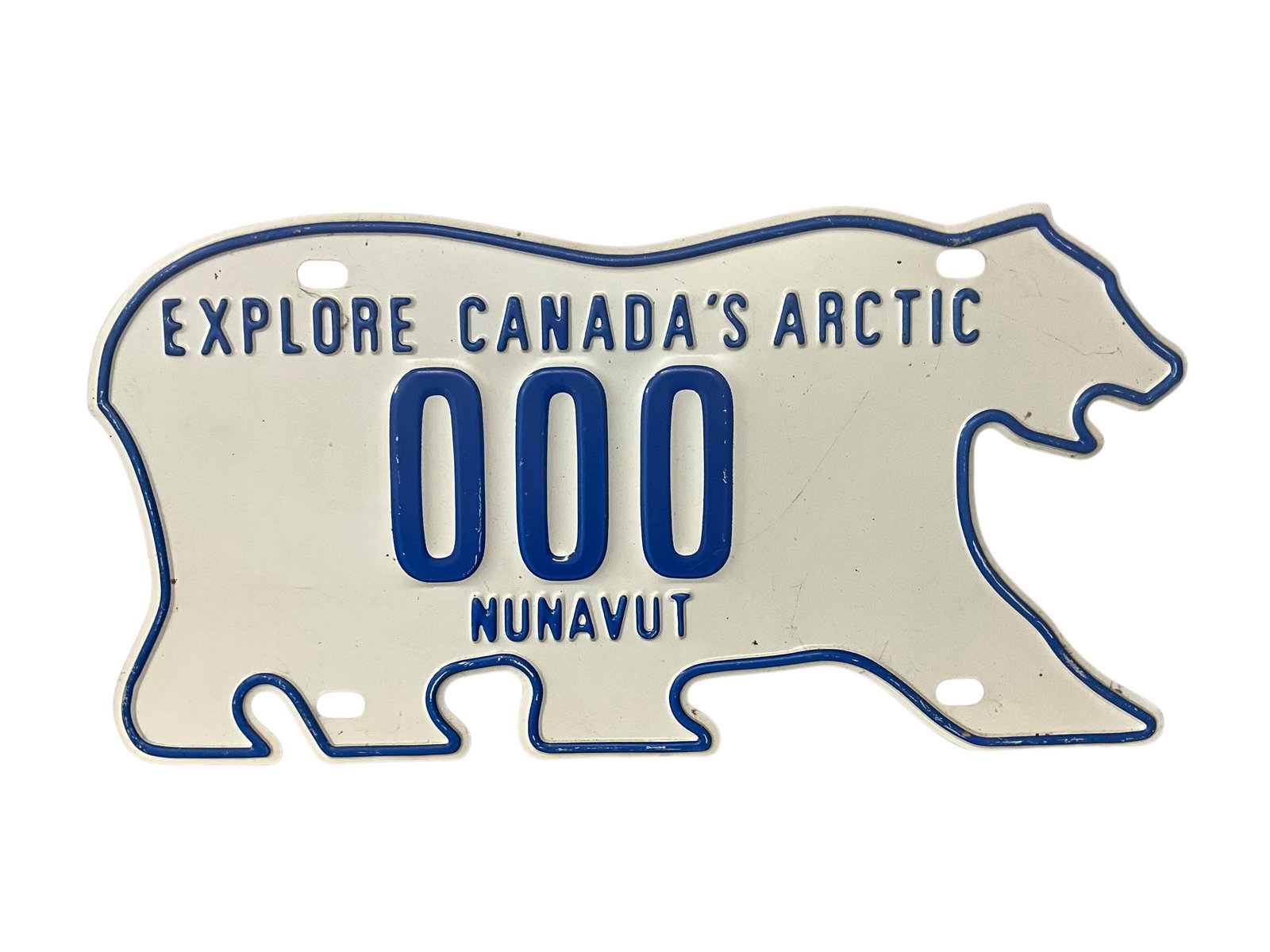 Canada Nunavut SAMPLE Auto License Plate Tag: Used condition. See photos.