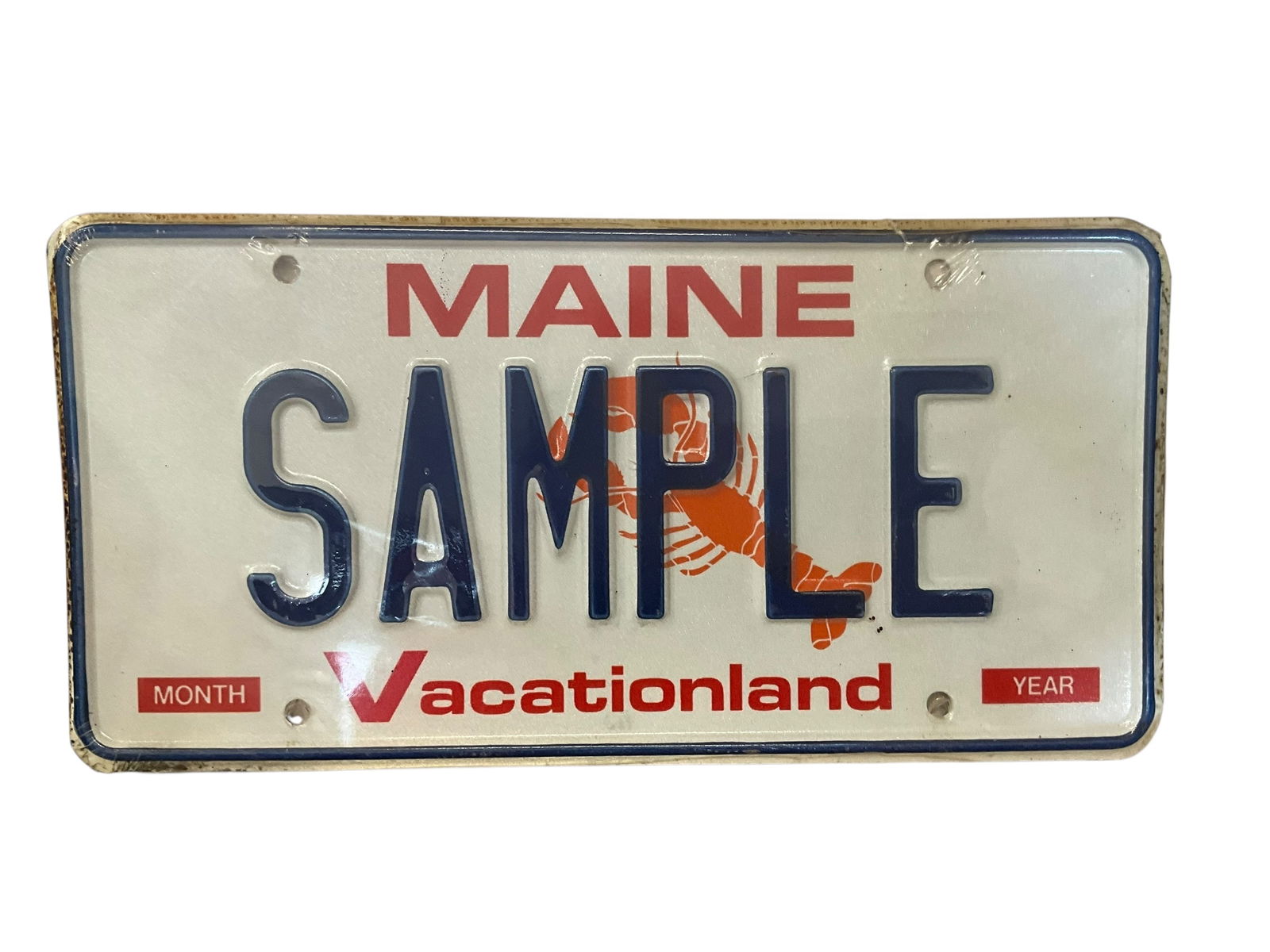 Maine SAMPLE Auto License Plate Tag SEALED (1 of 2)