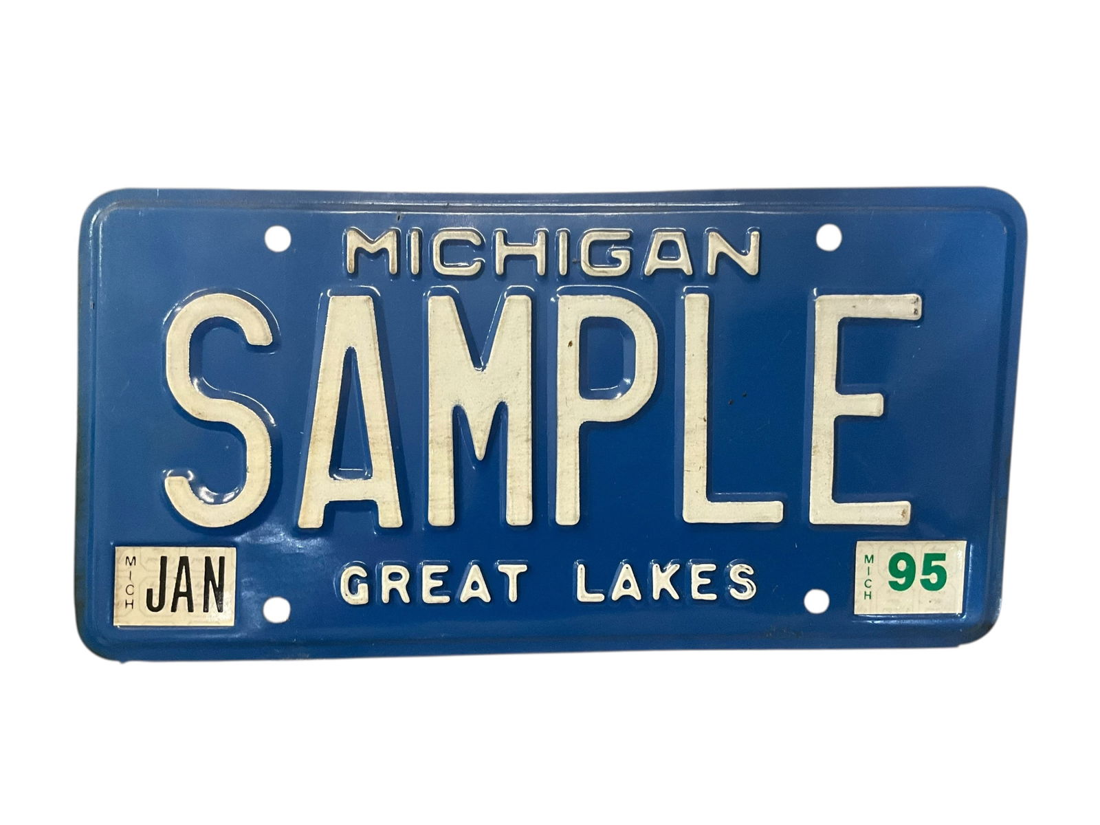 Michigan 1995 SAMPLE Auto License Plate Tag (1 of 2)