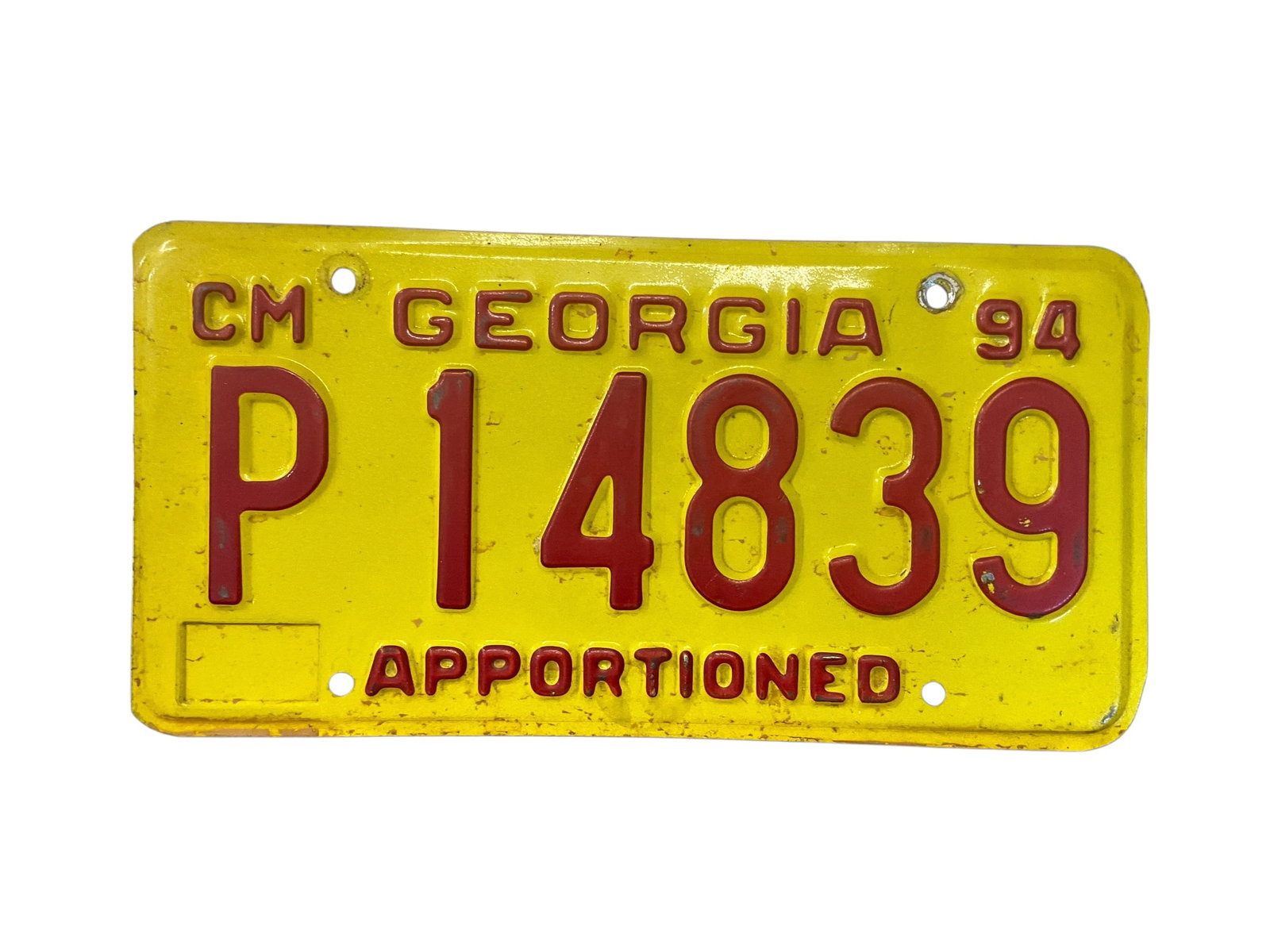 Georgia 1994 CM Auto License Plate Tag: Used condition. See photos.