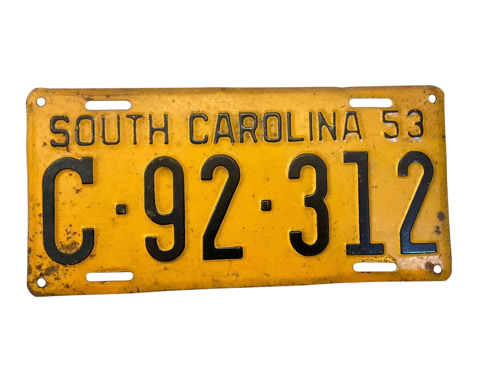 SOUTH CAROLINA 1953 Auto License Plate Tag: Used condition. See photos.