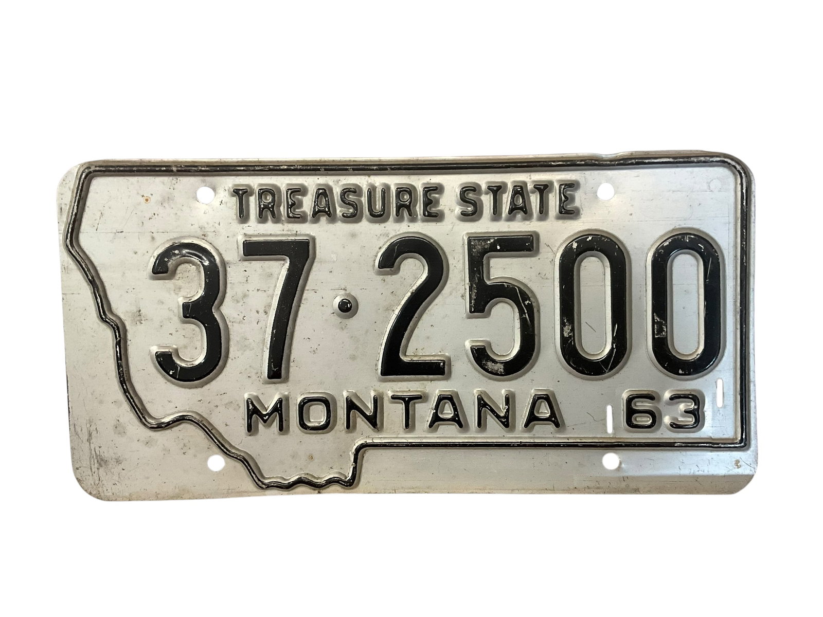 1963 Montana Auto License Plate Tag: Used condition. See photos.