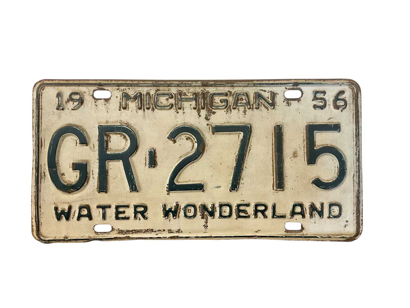 1956 Michigan Auto License Plate Tag: Used condition. See photos.