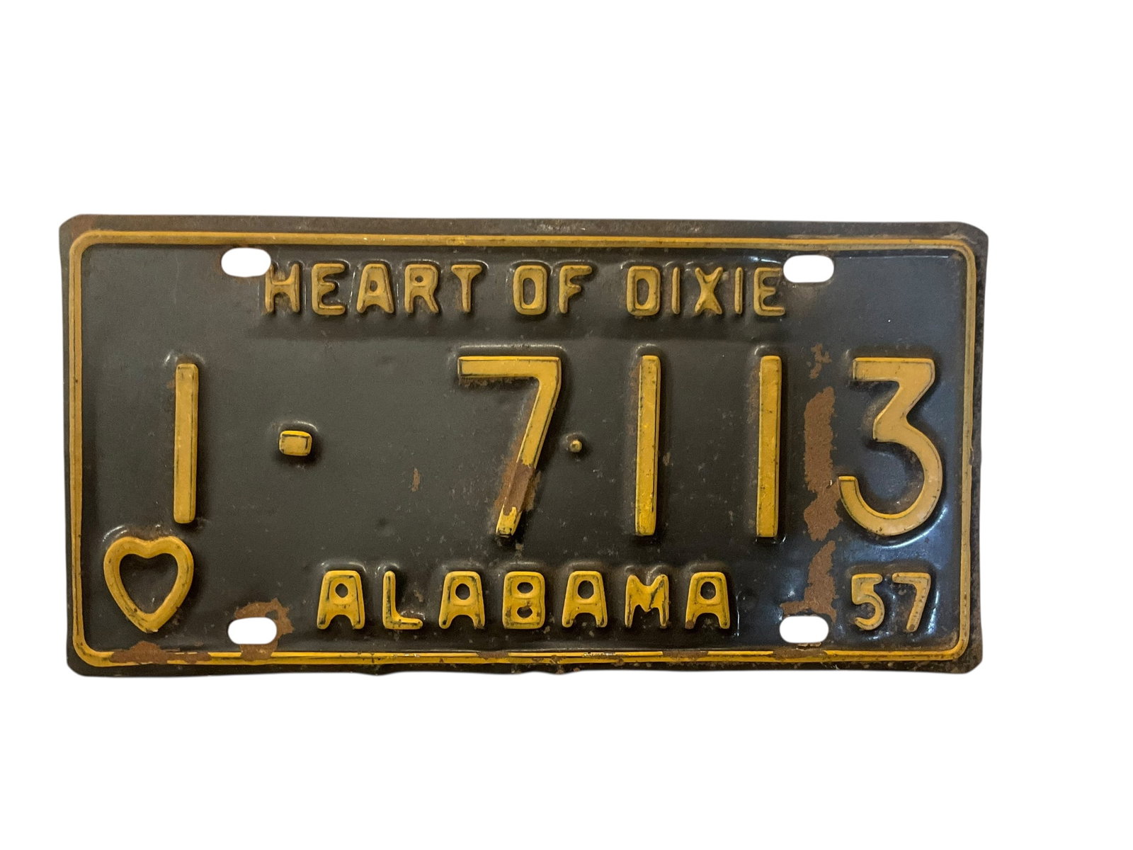 1957 Alabama Auto License Plate Tag: Used condition. See photos.