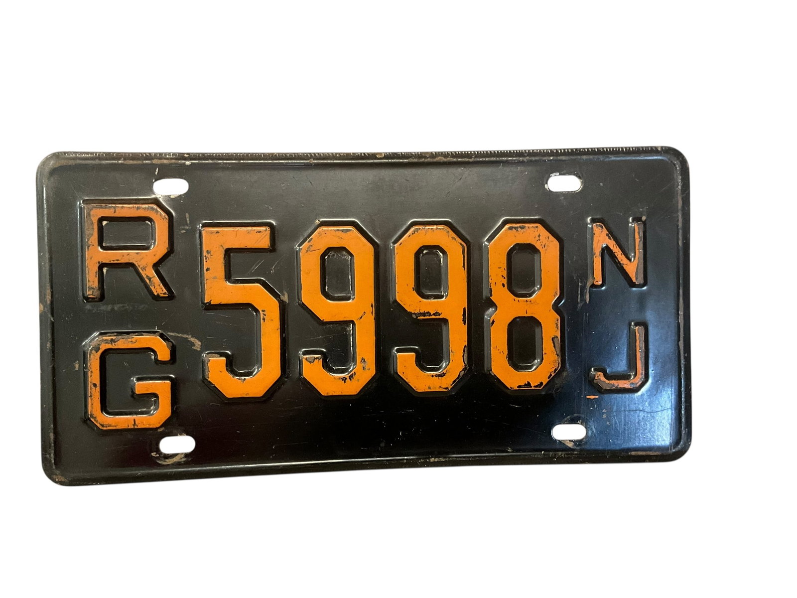 Vintage New Jersey Auto License Plate Tag: Used condition. See photos.