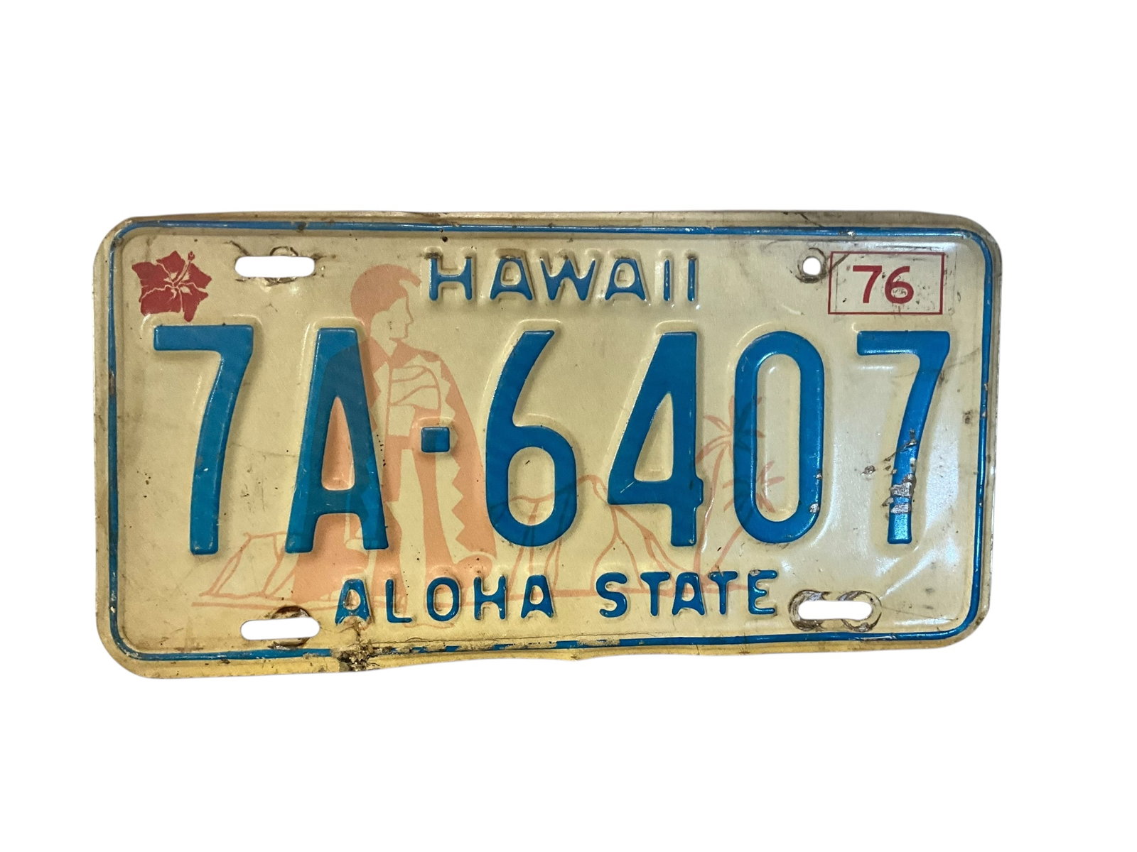 1976 Hawaii Auto License Plate Tag: Used condition. See photos.