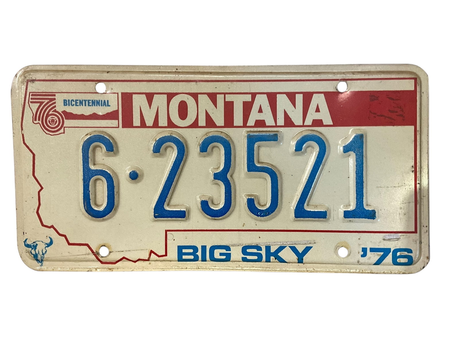 1976 Montana Auto License Plate Tag: Used condition. See photos.