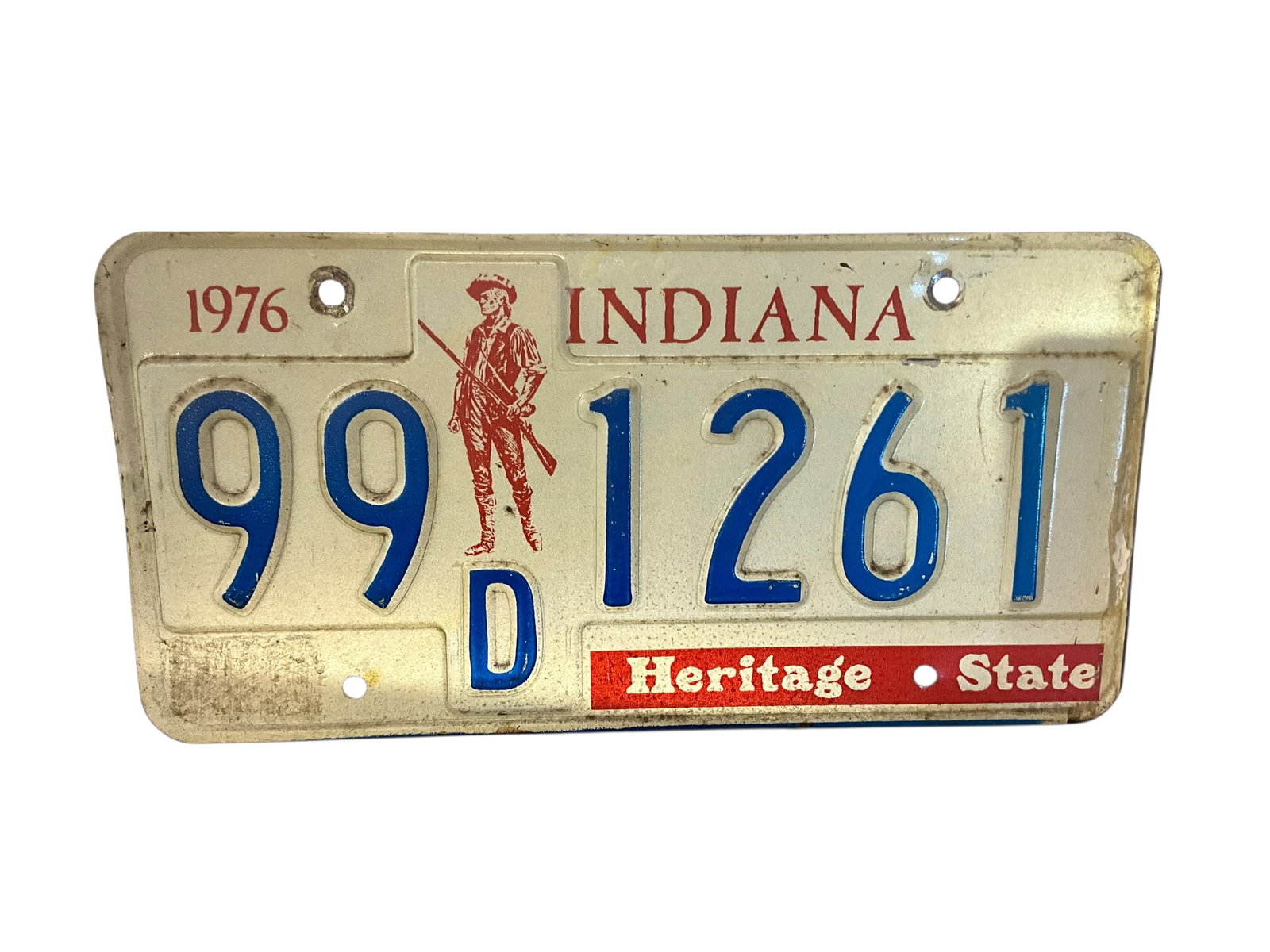 1976 Indiana Auto License Plate Tag: Used condition. See photos.