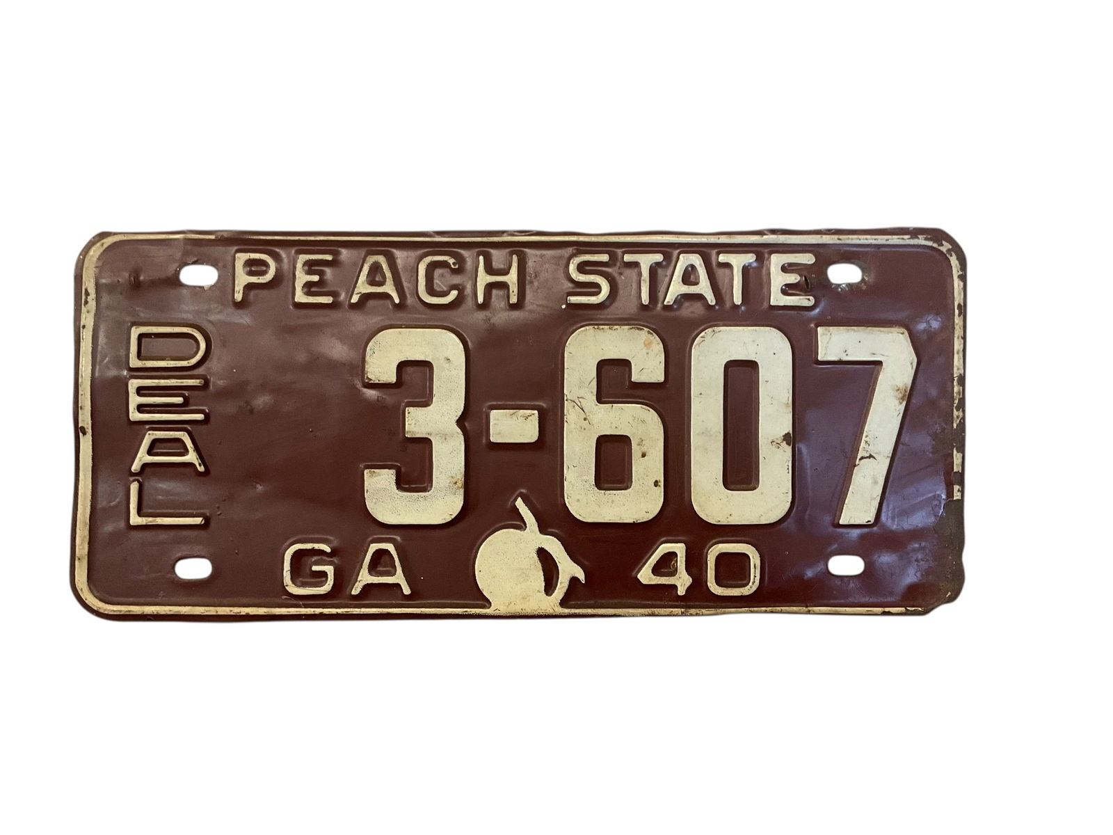 1940 Georgia Dealer Auto License Plate Tag (1 of 2)