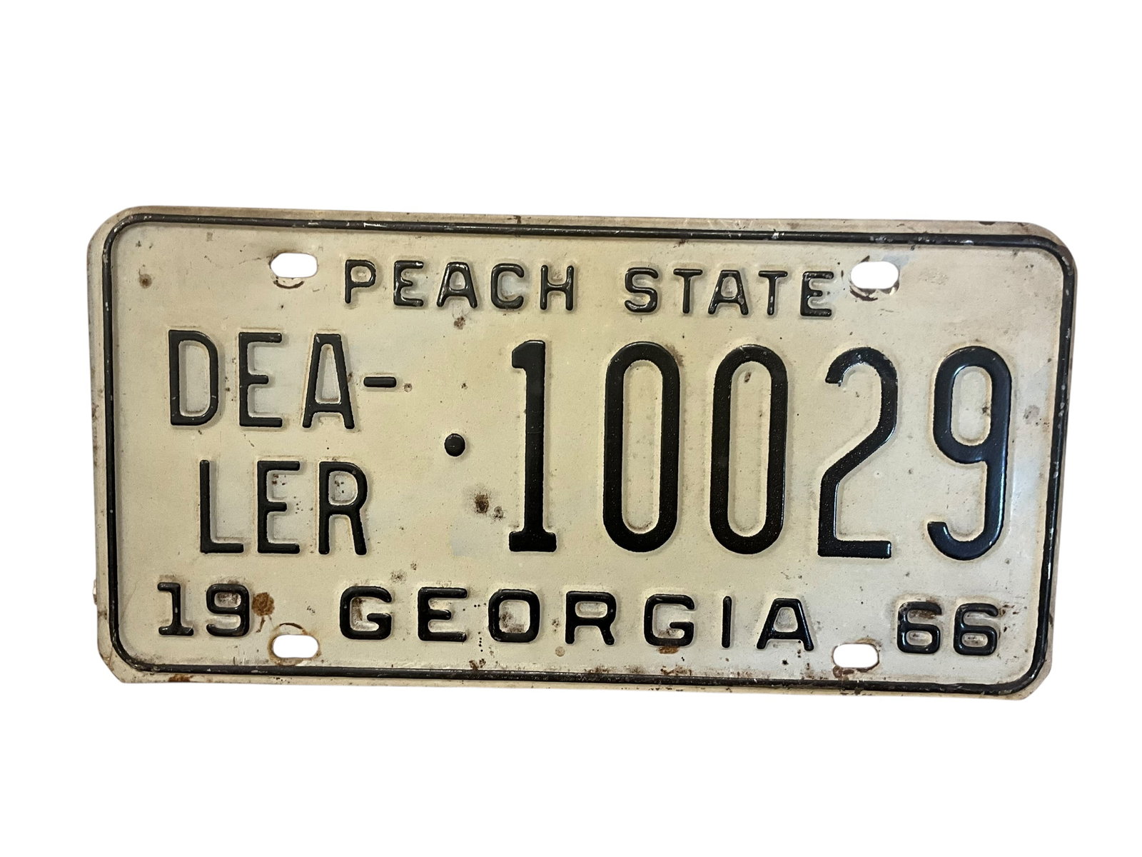 1966 Georgia Dealer Auto License Plate Tag: Used condition. See photos.