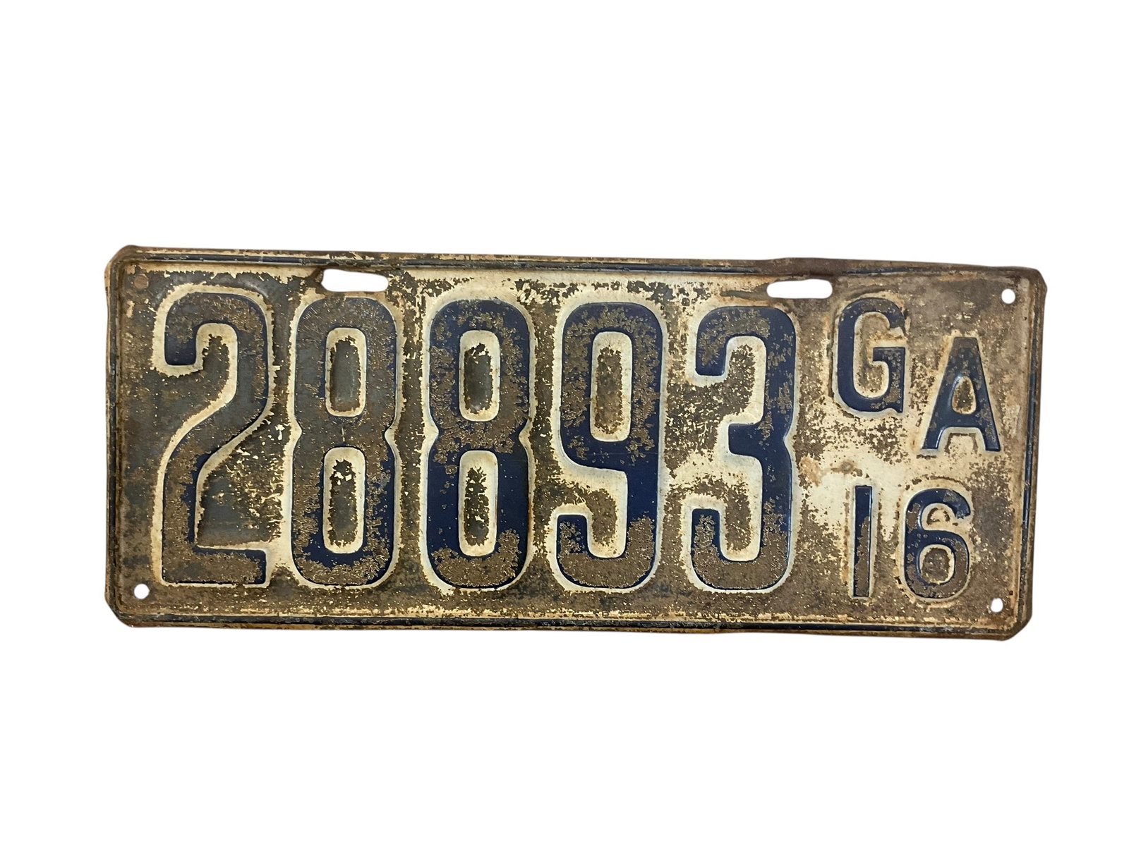 1916 Georgia Auto License Plate Tag: Used condition. See photos.