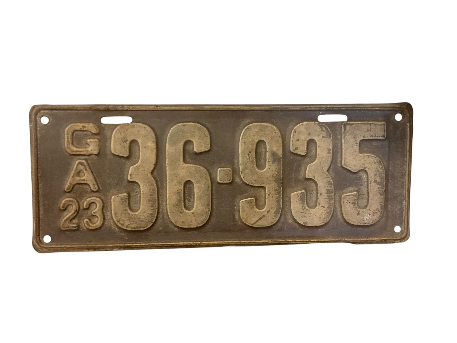 1923 Georgia Auto License Plate Tag: Used condition. See photos.