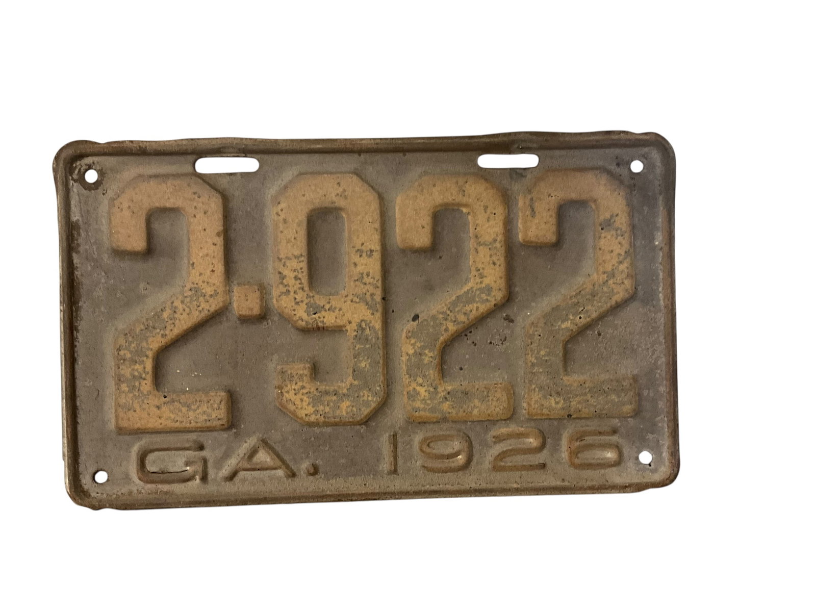 1926 Georgia Auto License Plate Tag: Used condition. See photos.