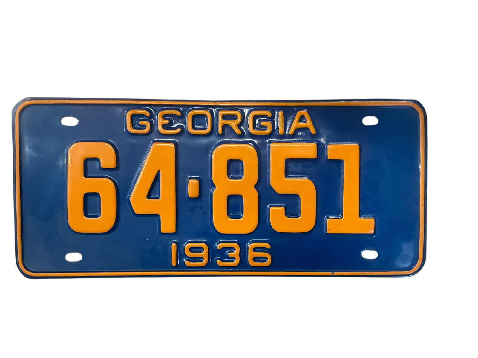 1936 Georgia Auto License Plate Tag: Used condition. See photos.
