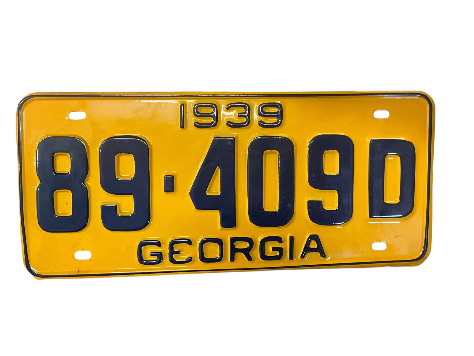 1939 Georgia Auto License Plate Tag (1 of 2)