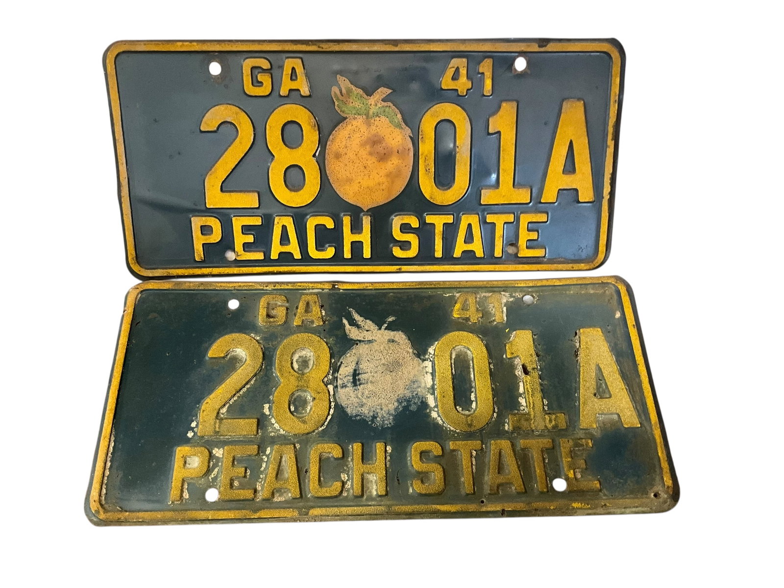 1941 Georgia Matching Pair Auto License Plate Tag (1 of 2)