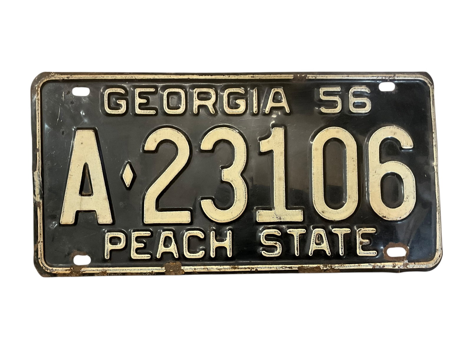 1956 Georgia Auto License Plate Tag: Used condition. See photos.