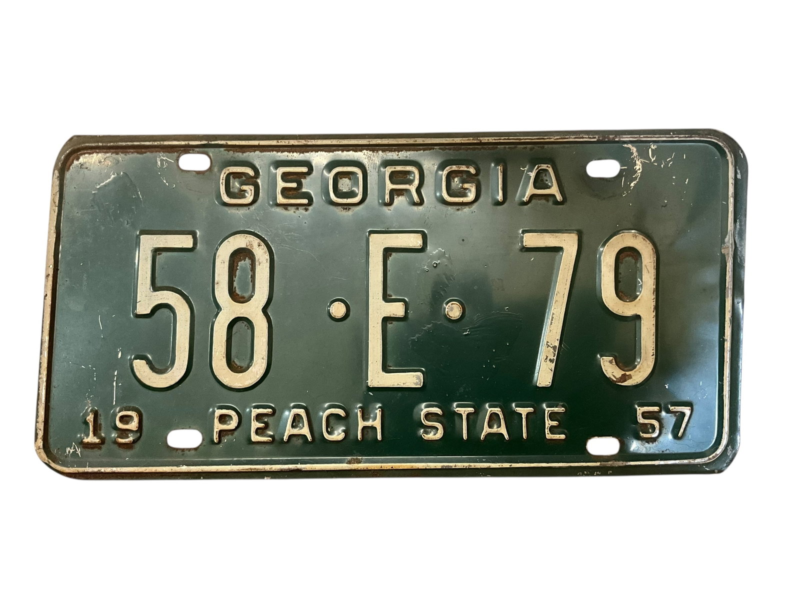 1957 Georgia Auto License Plate Tag: Used condition. See photos.