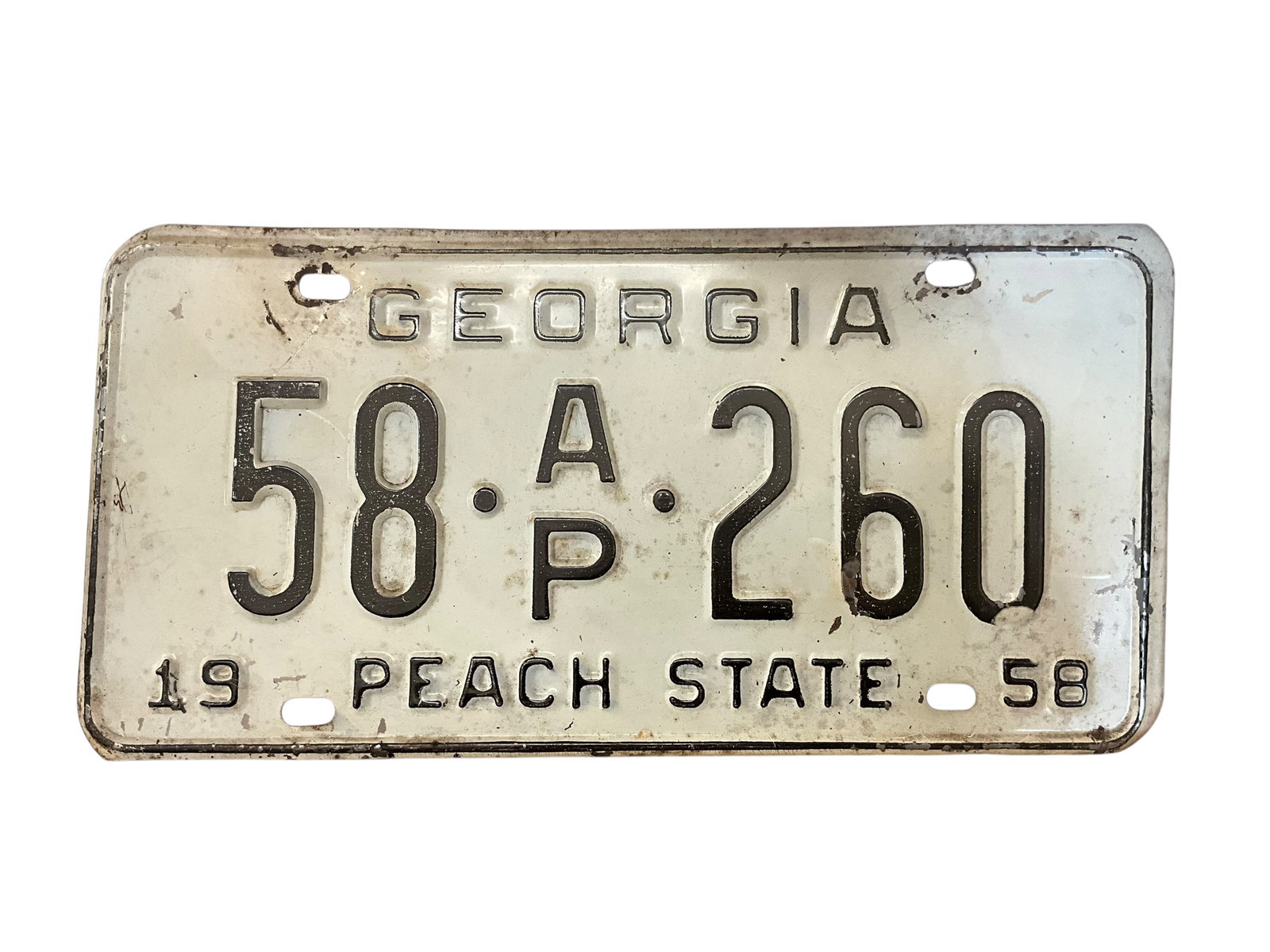 1958 Georgia Auto License Plate Tag: Used condition. See photos.