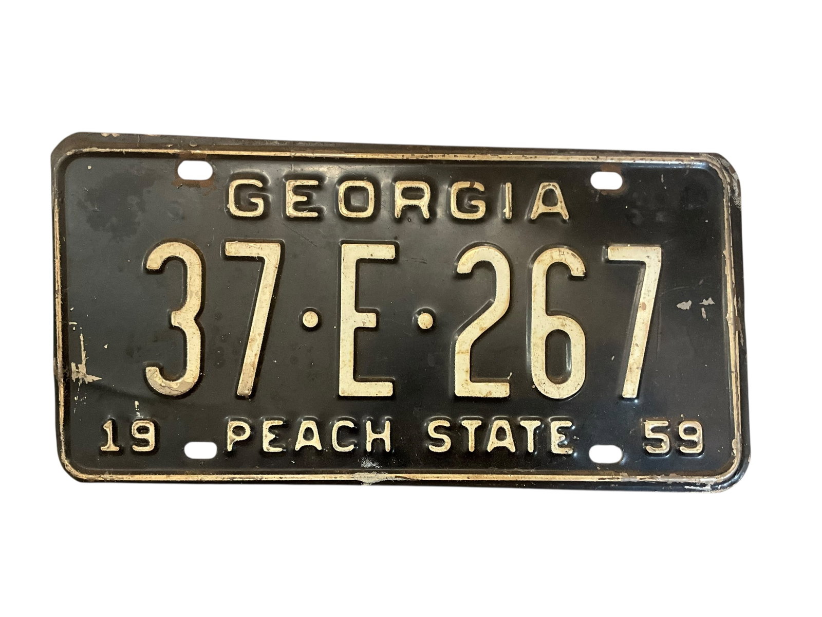 1959 Georgia Auto License Plate Tag: Used condition. See photos.