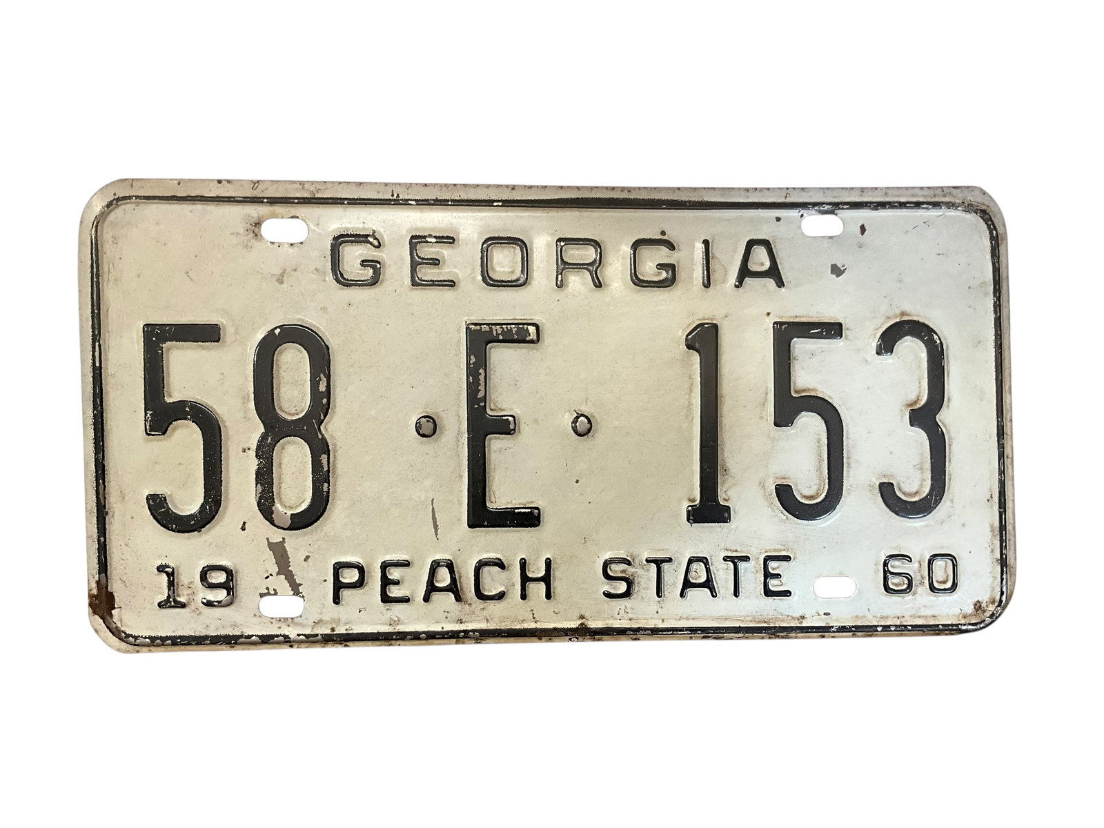 1960 Georgia Auto License Plate Tag: Used condition. See photos.
