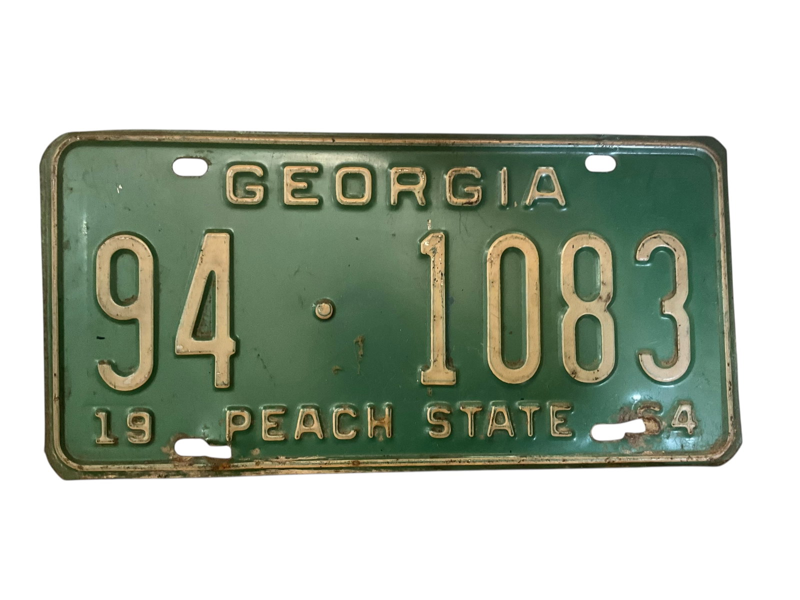 1964 Georgia Auto License Plate Tag: Used condition. See photos.