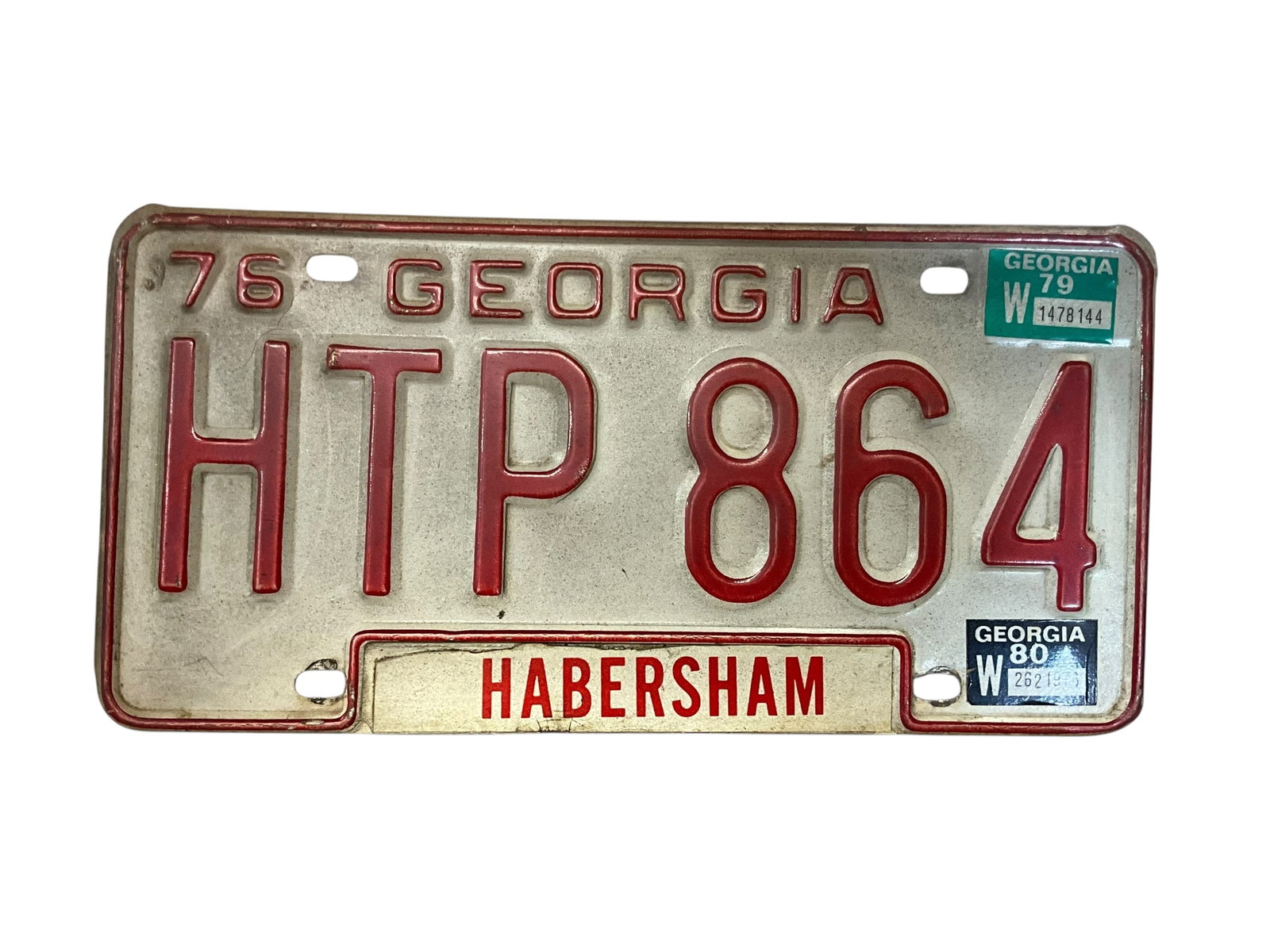1976 Georgia Auto License Plate Tag: Used condition. See photos.
