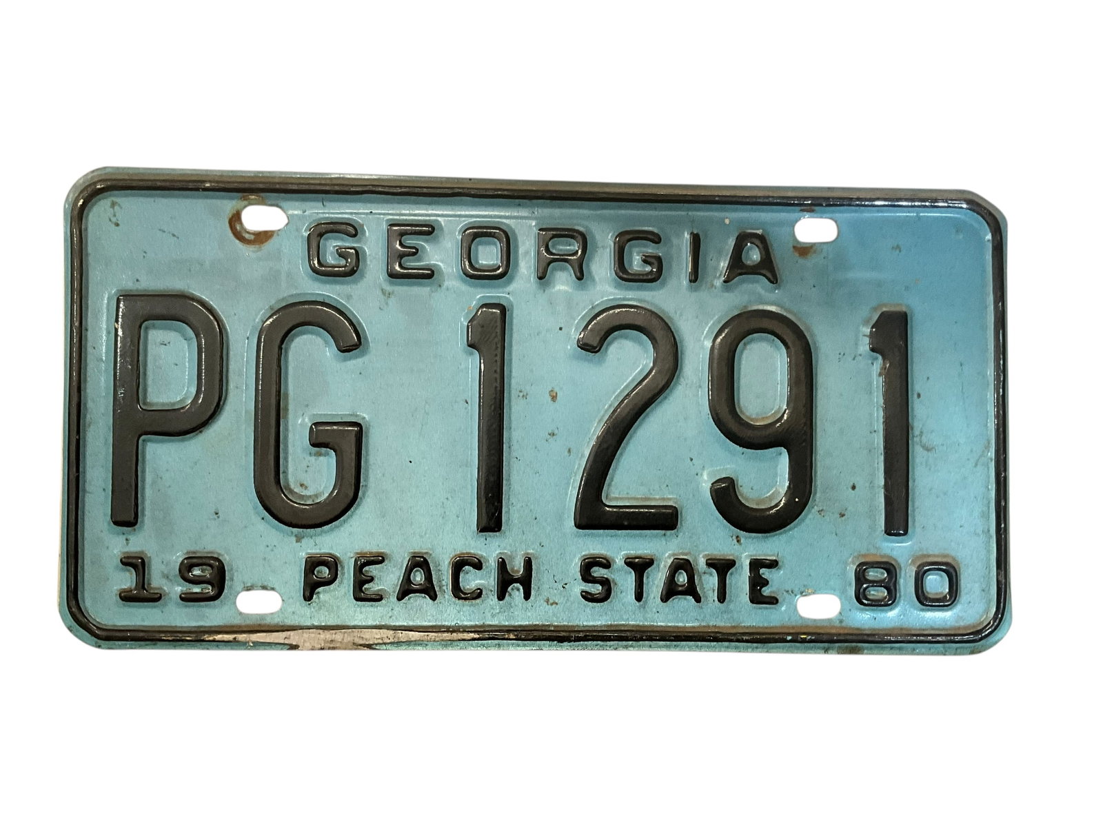 1980 Georgia Auto License Plate Tag: Used condition. See photos.
