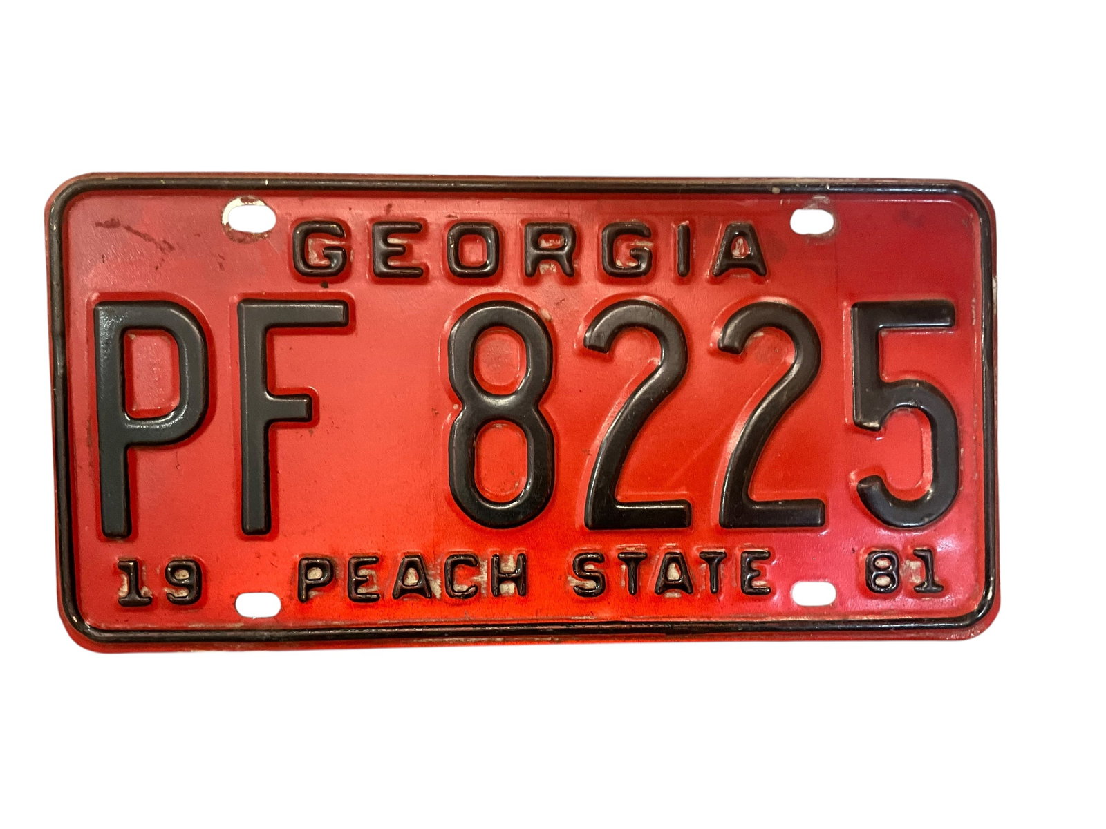 1981 Georgia Auto License Plate Tag: Used condition. See photos.