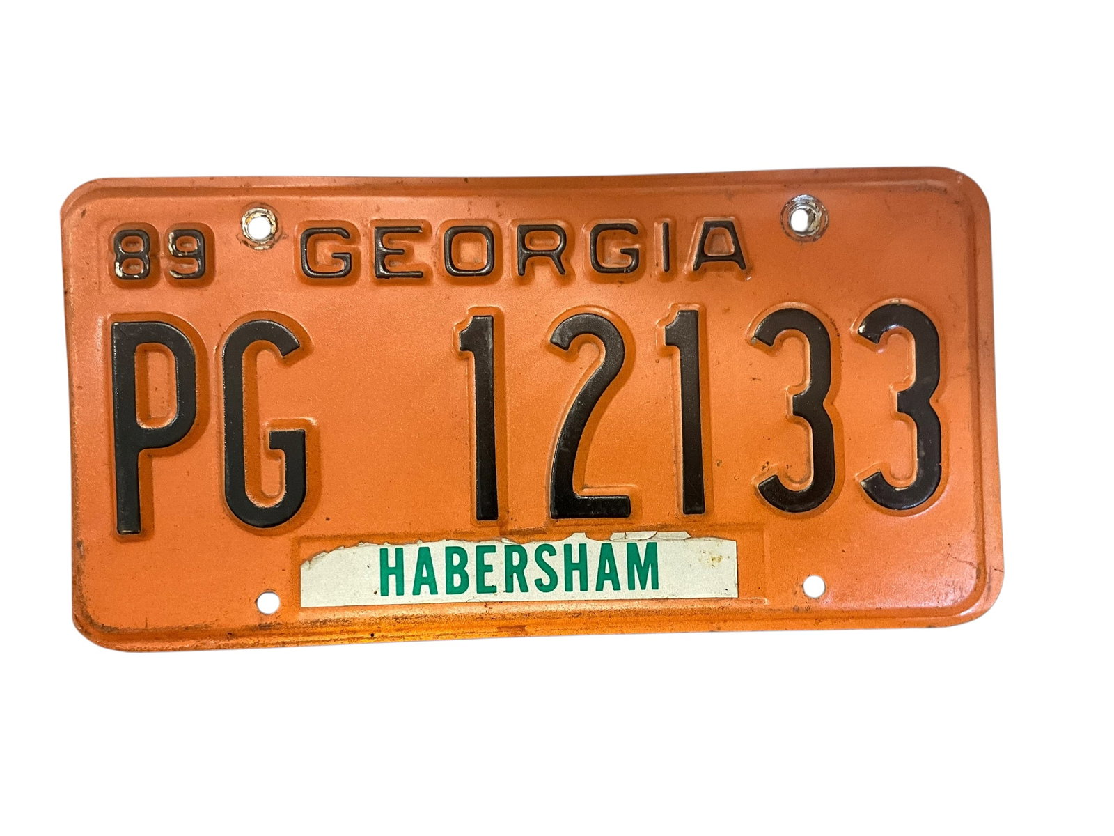 1989 Georgia Auto License Plate Tag: Used condition. See photos.