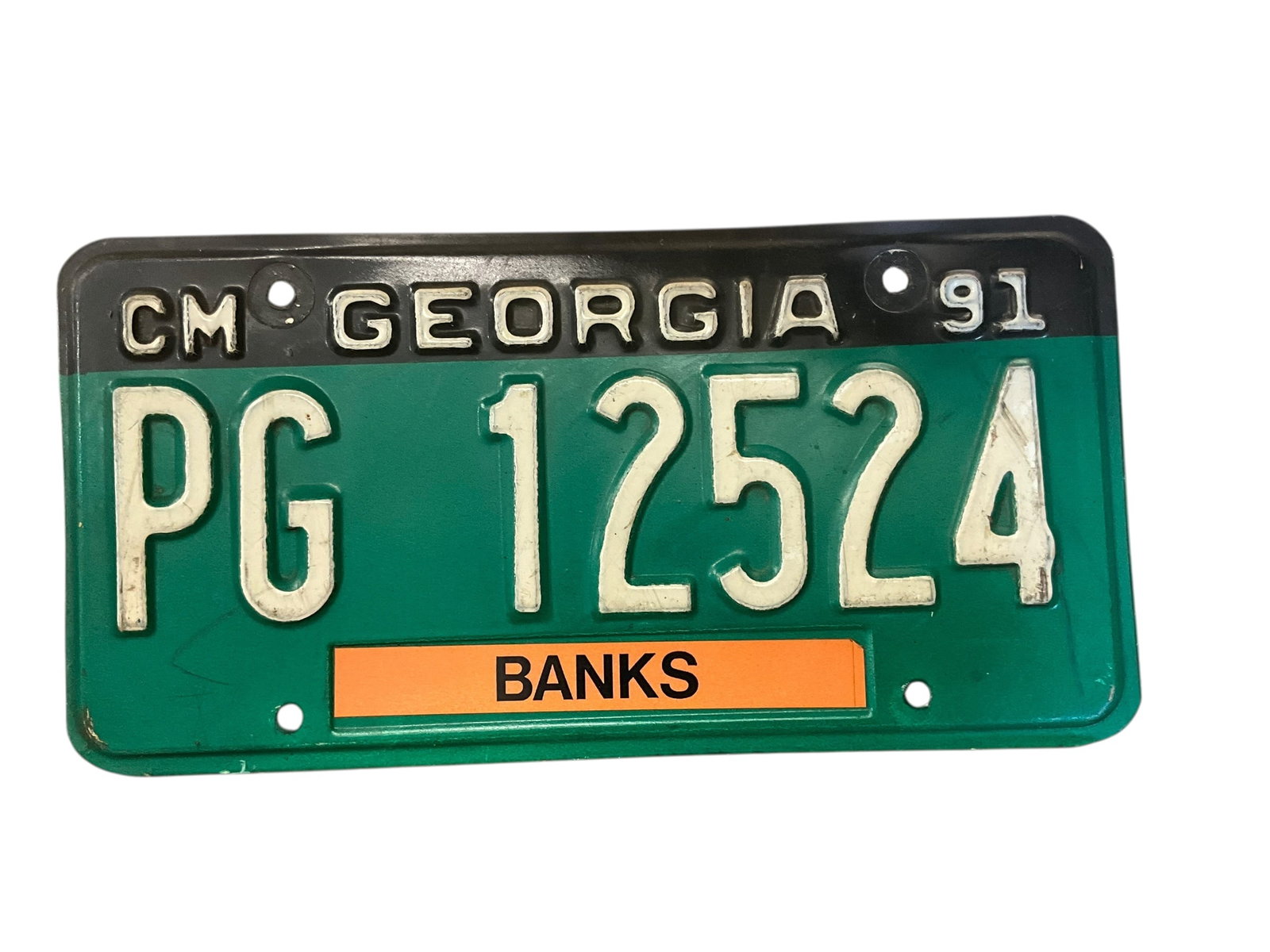 1991 Georgia Auto License Plate Tag: Used condition. See photos.