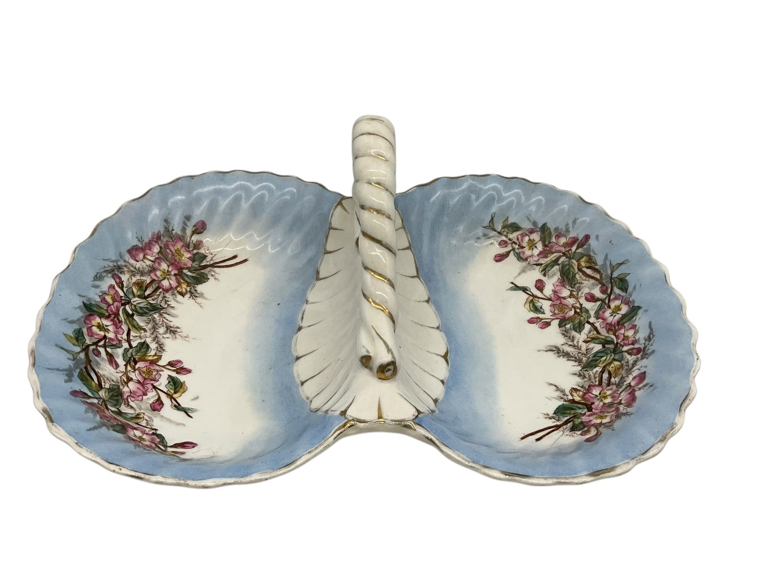 CT Carl Tielsch Germany Porcelain Floral Centerpiece Serving Dish: Good condition. 13.50 x 9.50 inches. 2 inches tall.