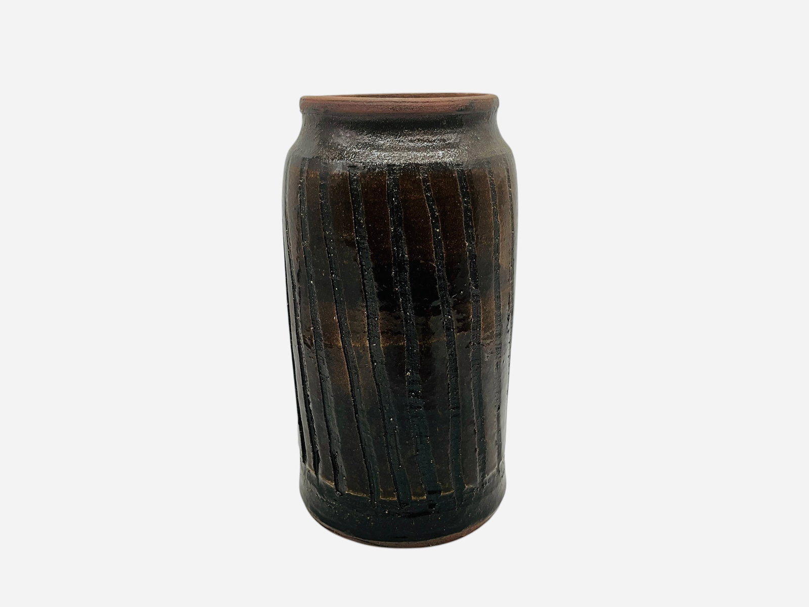 Early Kim Black Decorated Vase (1 of 2)