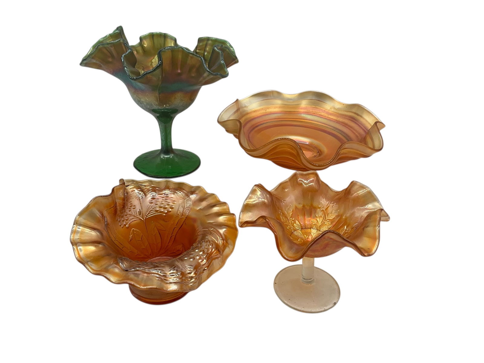 Lot Of 4 Fenton Carnival Glass Pieces (1 of 2)