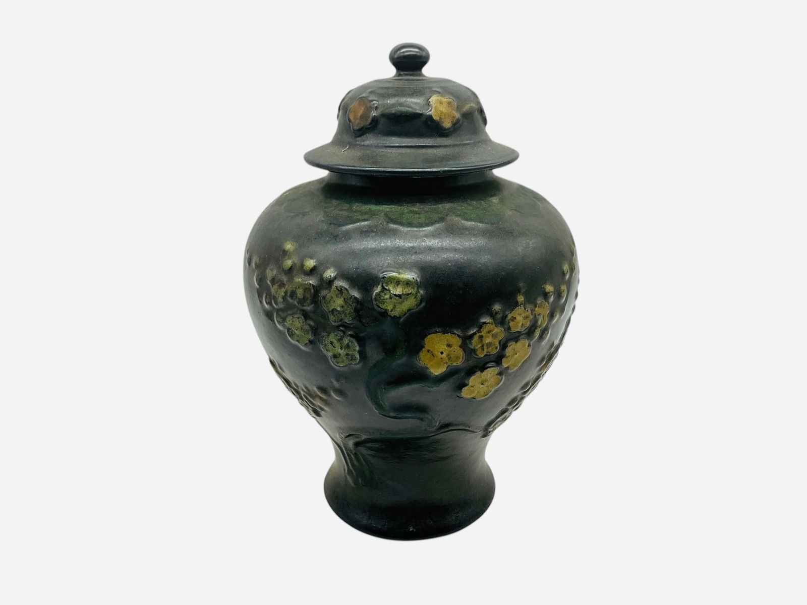 Vintage KLEINE Lidded Pottery Jar (1 of 3)