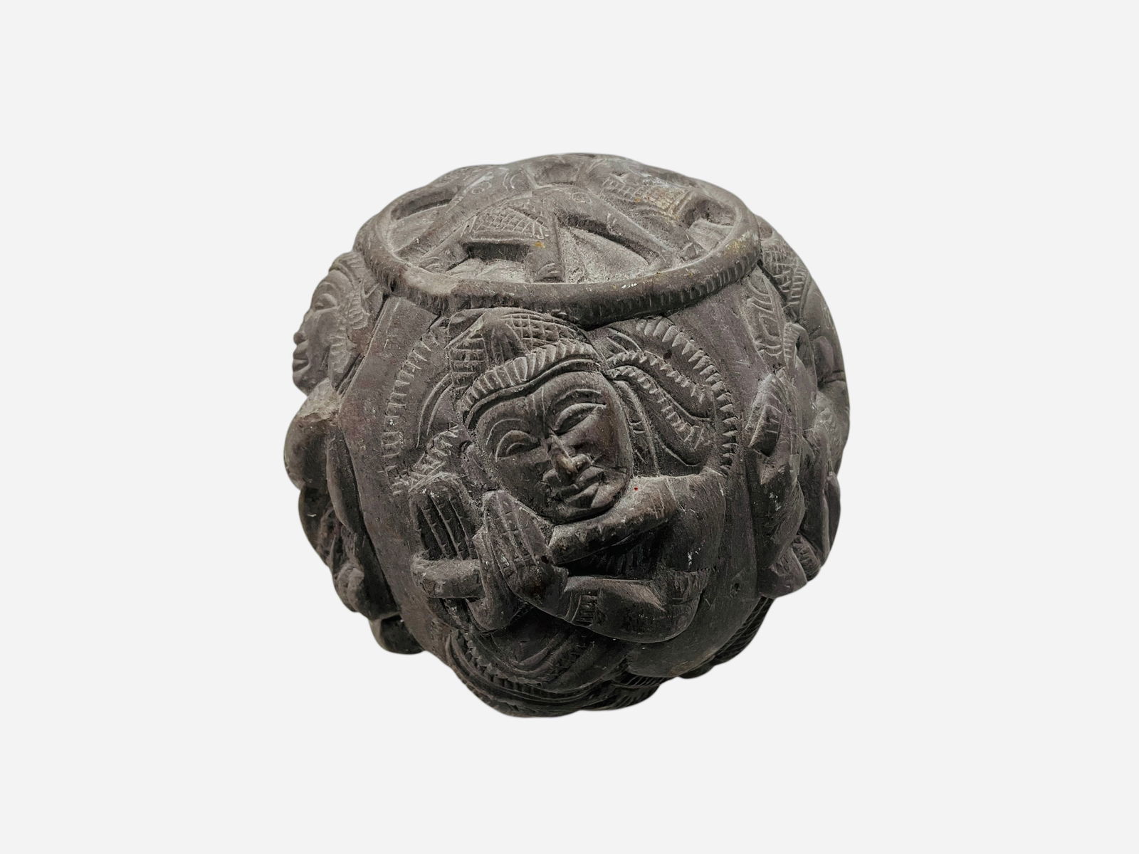 Indian Ceremonial Hand Carved Stone Ball (1 of 4)