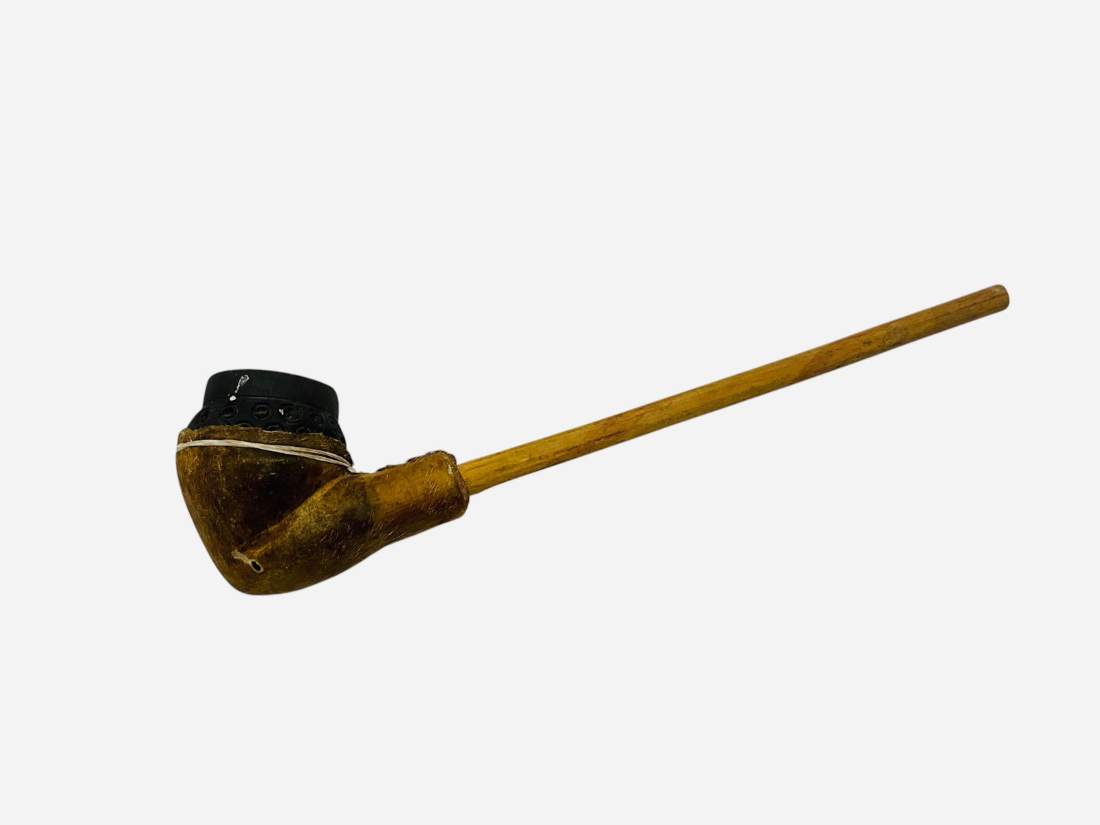 Clay Bowl / Wooden Stem Smoking Pipe Unused (1 of 4)