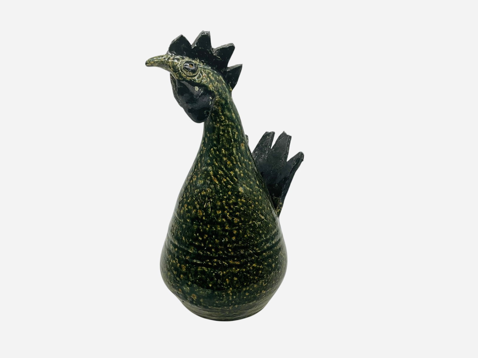 Stanley Ferguson Rooster: As fired condition. Firing crack at neck. Signed on body. Dated on bottom. Measures 10"H x 4.75"L x 4.75"W