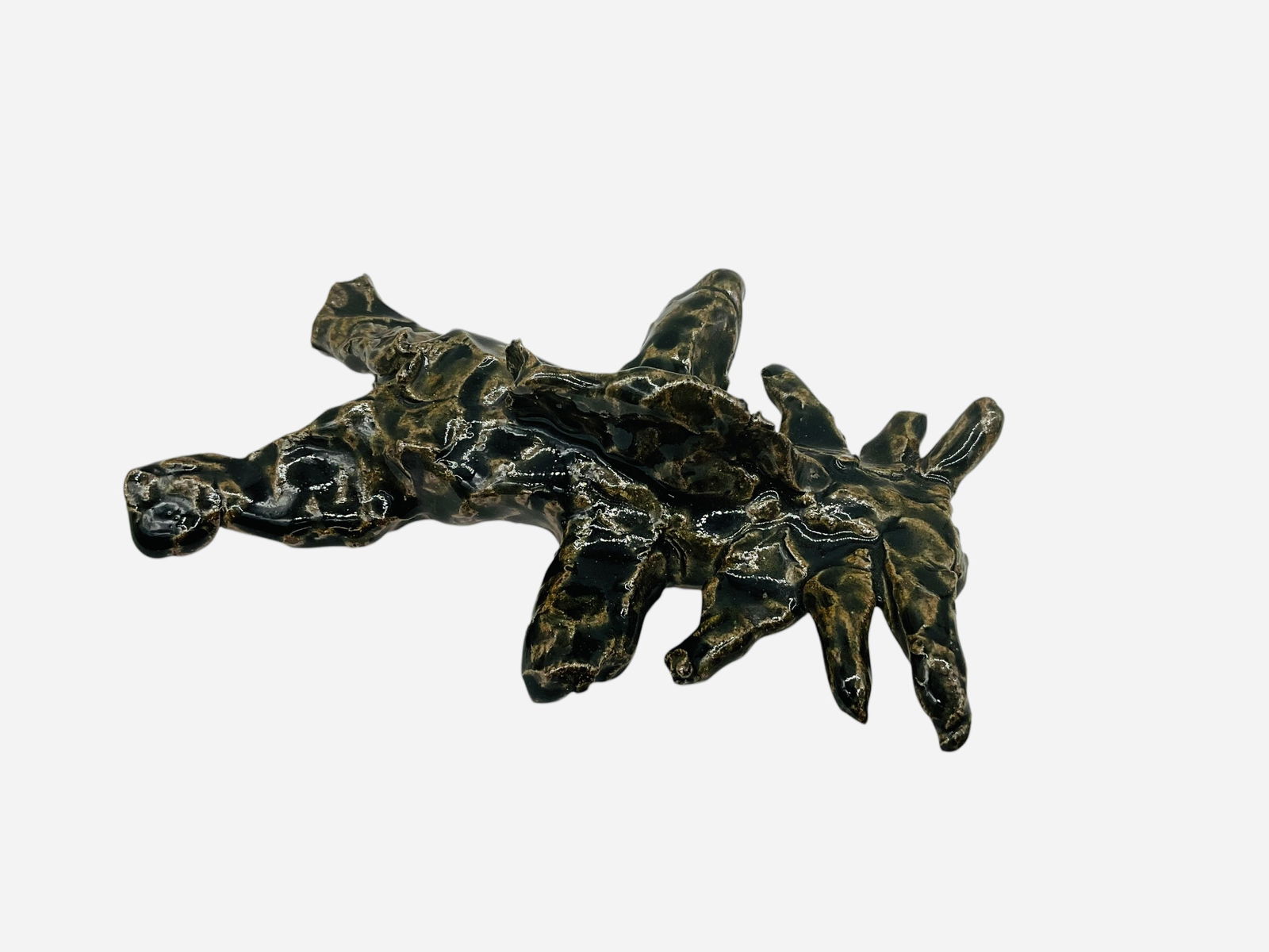 Clete Meaders Swamp Creature: Mint condition. Signed on bottom but mostly covered by glaze. Measures 2.125"H x 6.75"L x 7.625"W.