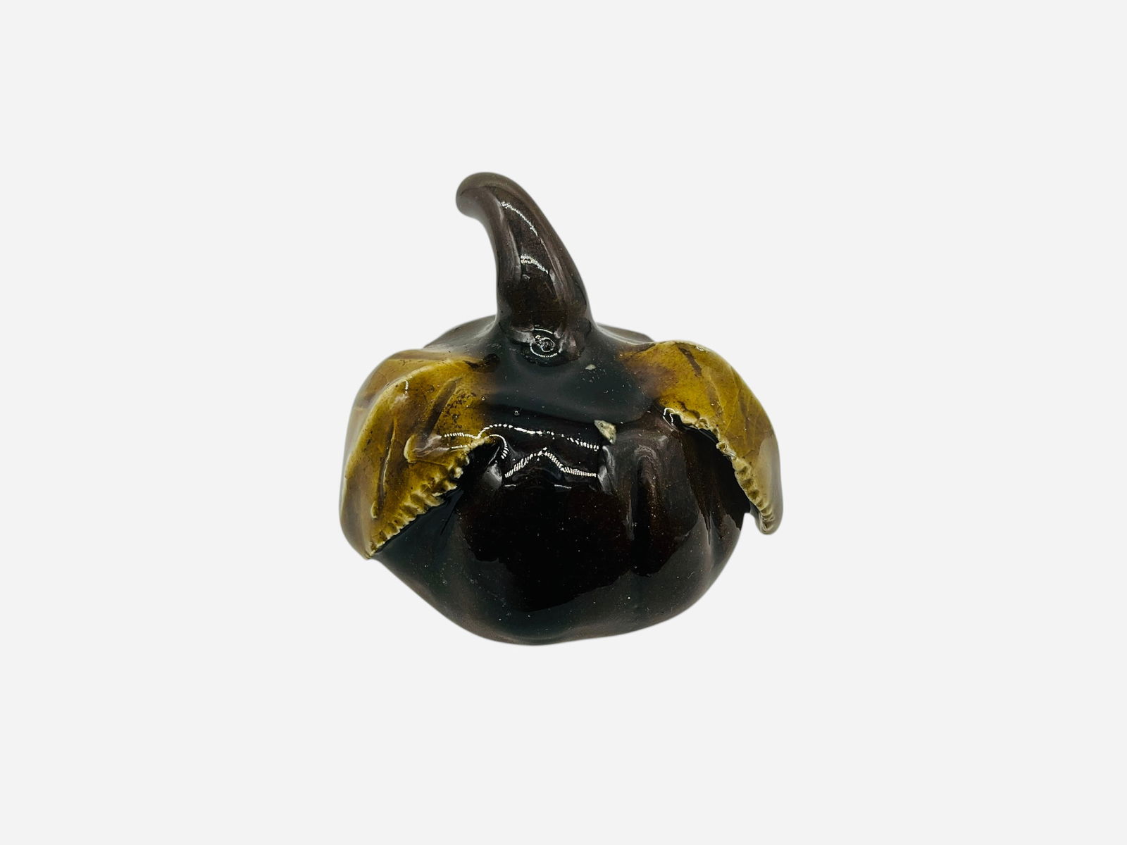 Mini Esther Cotton Pumpkin: Mint condition.Signed and dated 9-00 on bottom. Measures 2"H x 2.25"L x 2.25"W.