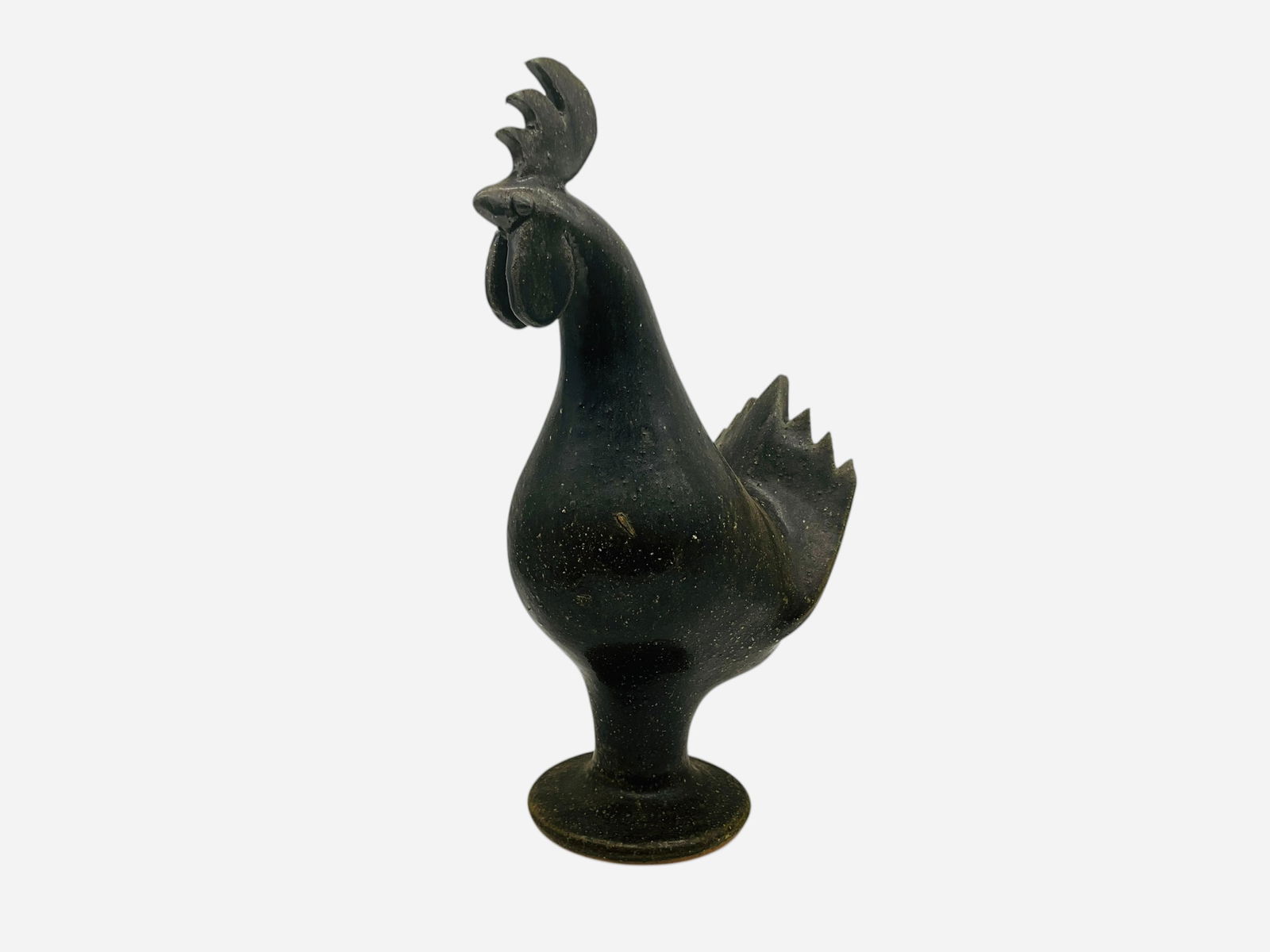 David Meaders Rooster: As fired condition. Hairline on base. Signed on butt. Measures 16.25"H x 9.25"L x 5.75"W.