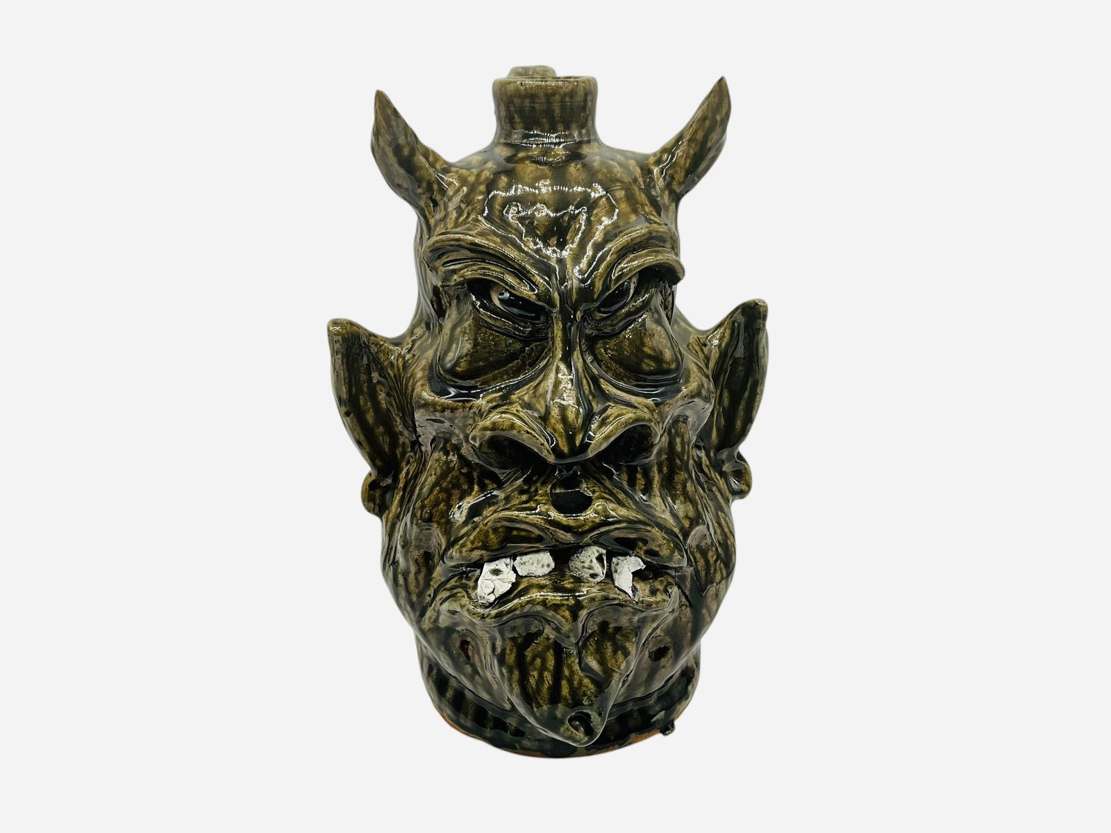 Large Cleater Meaders Devil Face Jug (1 of 4)