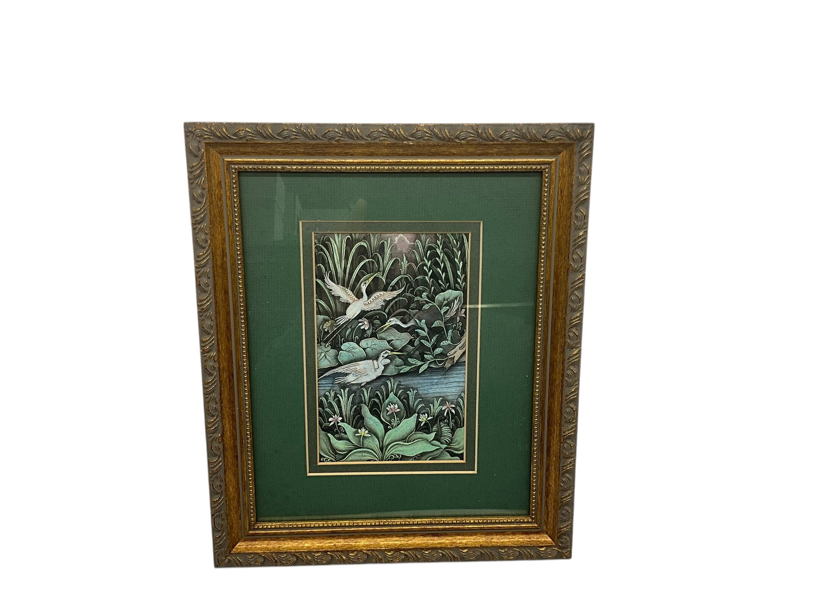 Framed Balinese Ink Painting Signed UBUD Unknown Signature (1 of 4)