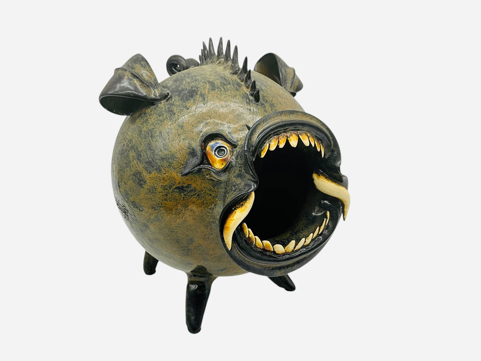 Roger Corn Wild Hog - 2003: Mint condition. Signed and dated 2003 on butt. Measures 9.5"H x 8.25"L x 7.25"W.